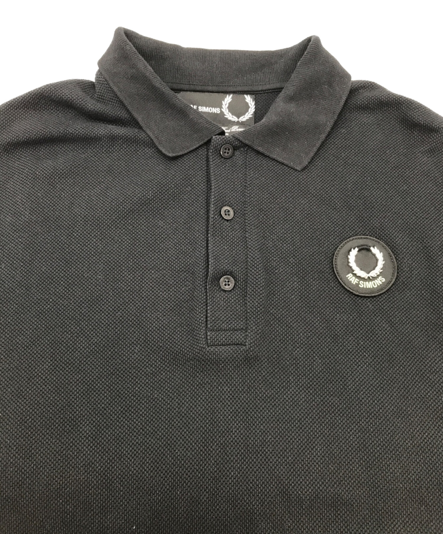 中古・古着通販】RAF SIMONS (ラフシモンズ) FRED PERRY (フレッドペリー) オーバーサイズプリントポロシャツ ブラック サイズ:S｜ブランド・古着通販  トレファク公式【TREFAC FASHION】スマホサイト