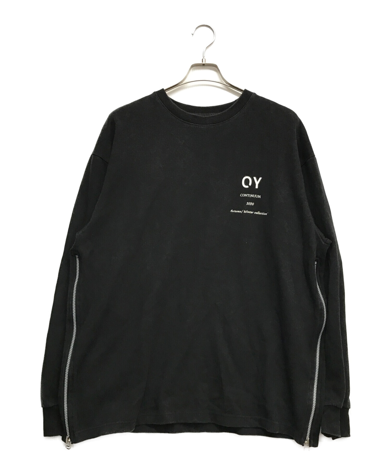 OY (オーワイ) サイドジップロングスリーブTシャツ ブラック サイズ:記載無し