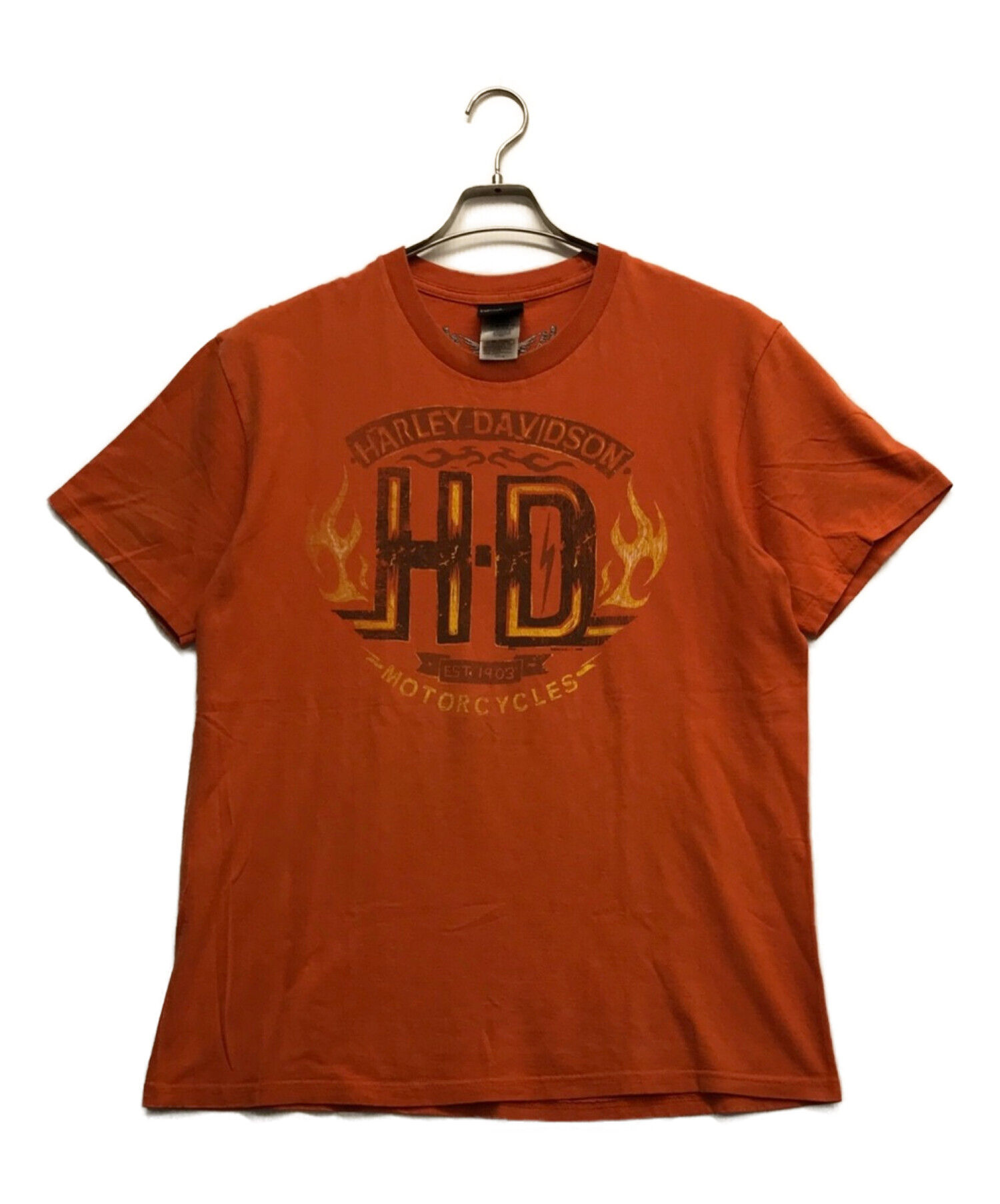 HARLEY-DAVIDSON (ハーレーダビッドソン) プリントTシャツ オレンジ サイズ:L