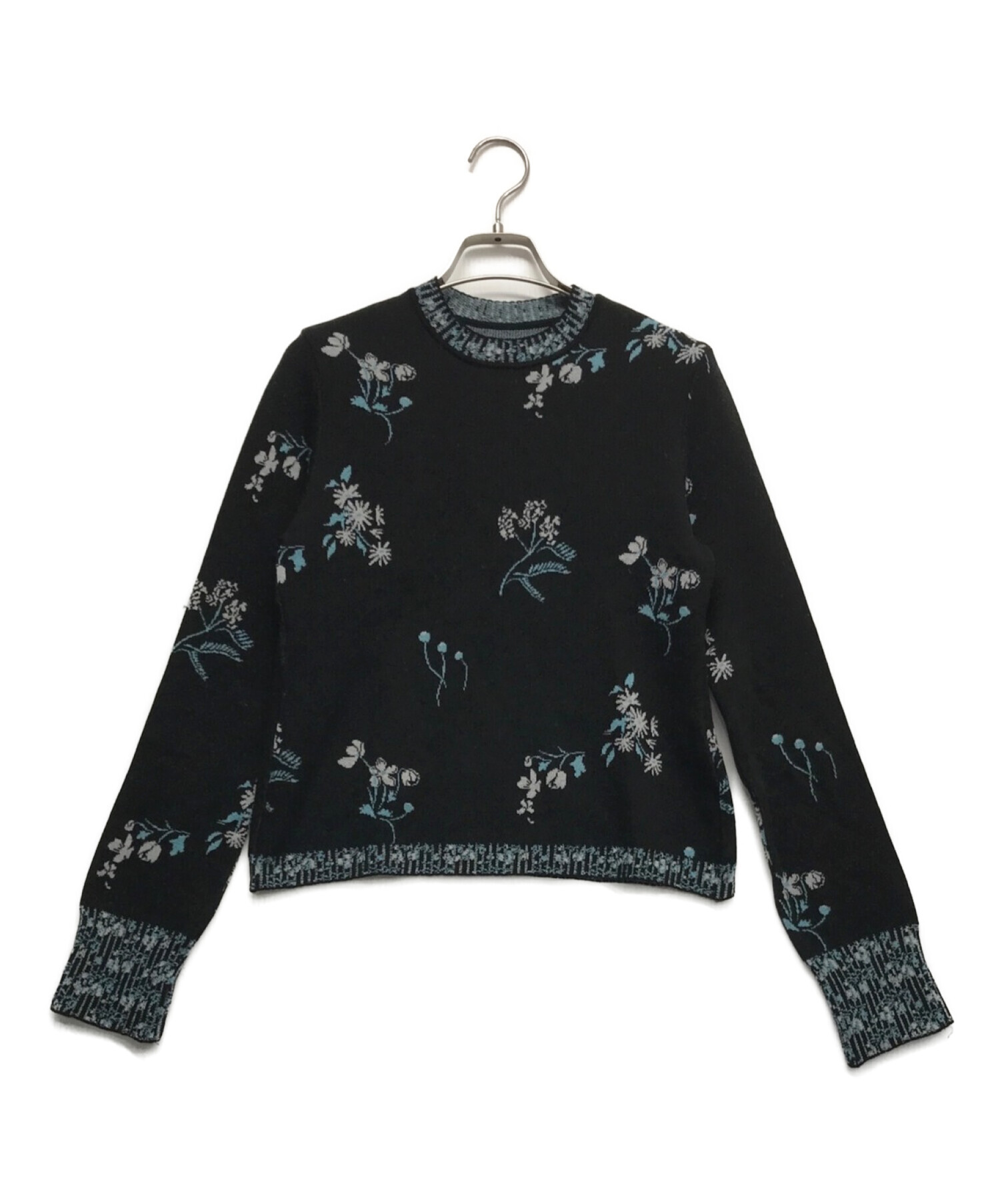 mame kurogouchi (マメクロゴウチ) Floral Jacquard Knitted Top ブラック サイズ:1