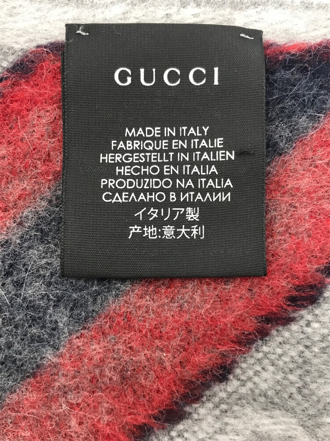 中古・古着通販】GUCCI (グッチ) マフラー グレー サイズ:37×190