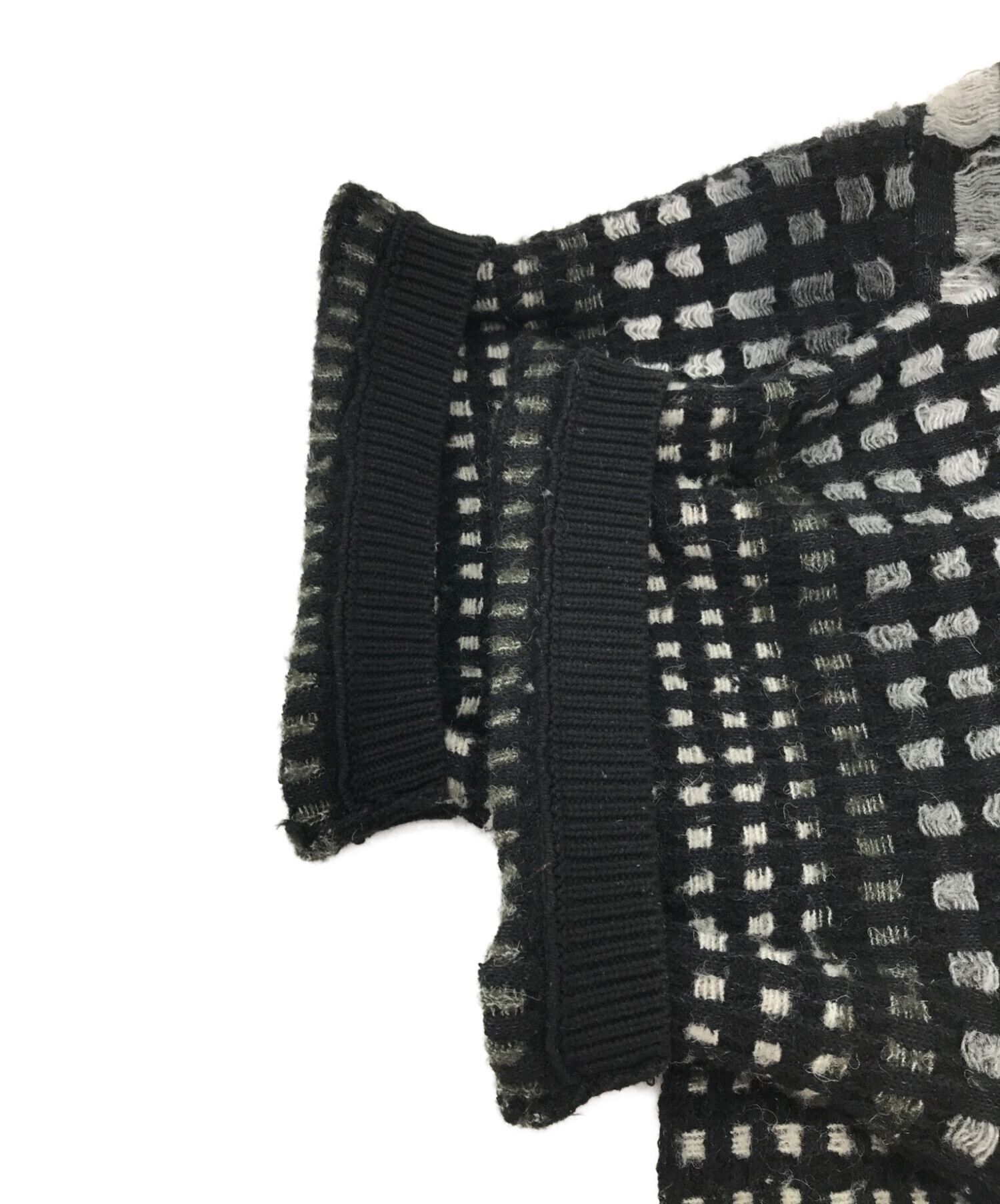 SUPREME (シュプリーム) グラデーション ニット ジップ ポロシャツ ブラック サイズ:L