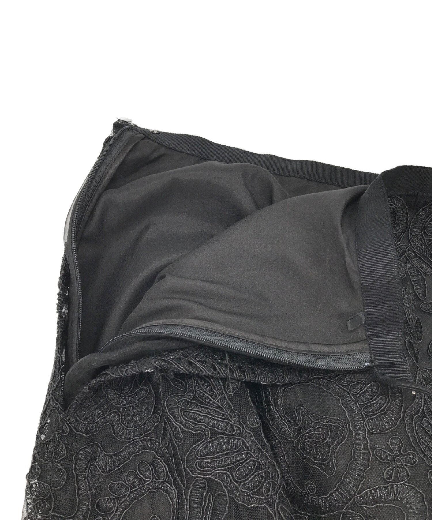 CELFORD (セルフォード) コード刺繍レースフレアスカート ブラック サイズ:36