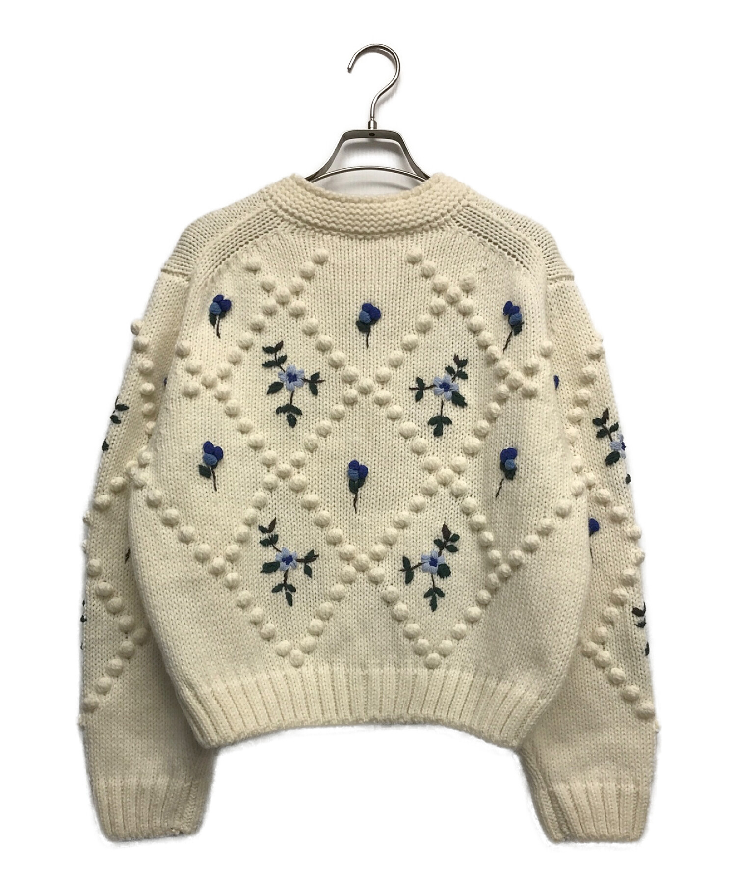 furfur (ファーファー) 玉編み刺繍カーディガン アイボリー サイズ:ONE SIZE