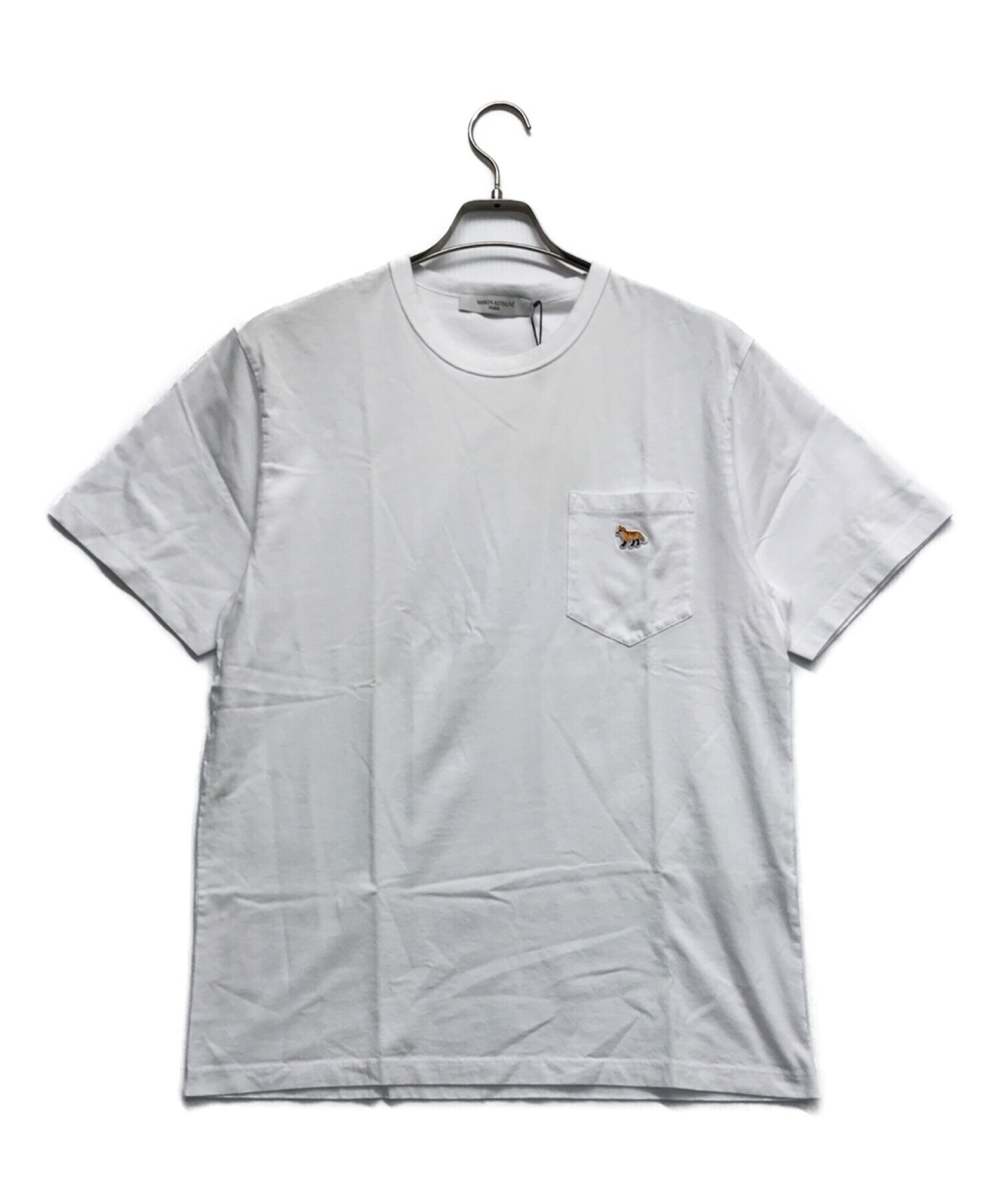 maison kitsune (メゾンキツネ) ベイビーフォックス パッチ ポケット Tシャツ ホワイト サイズ:M