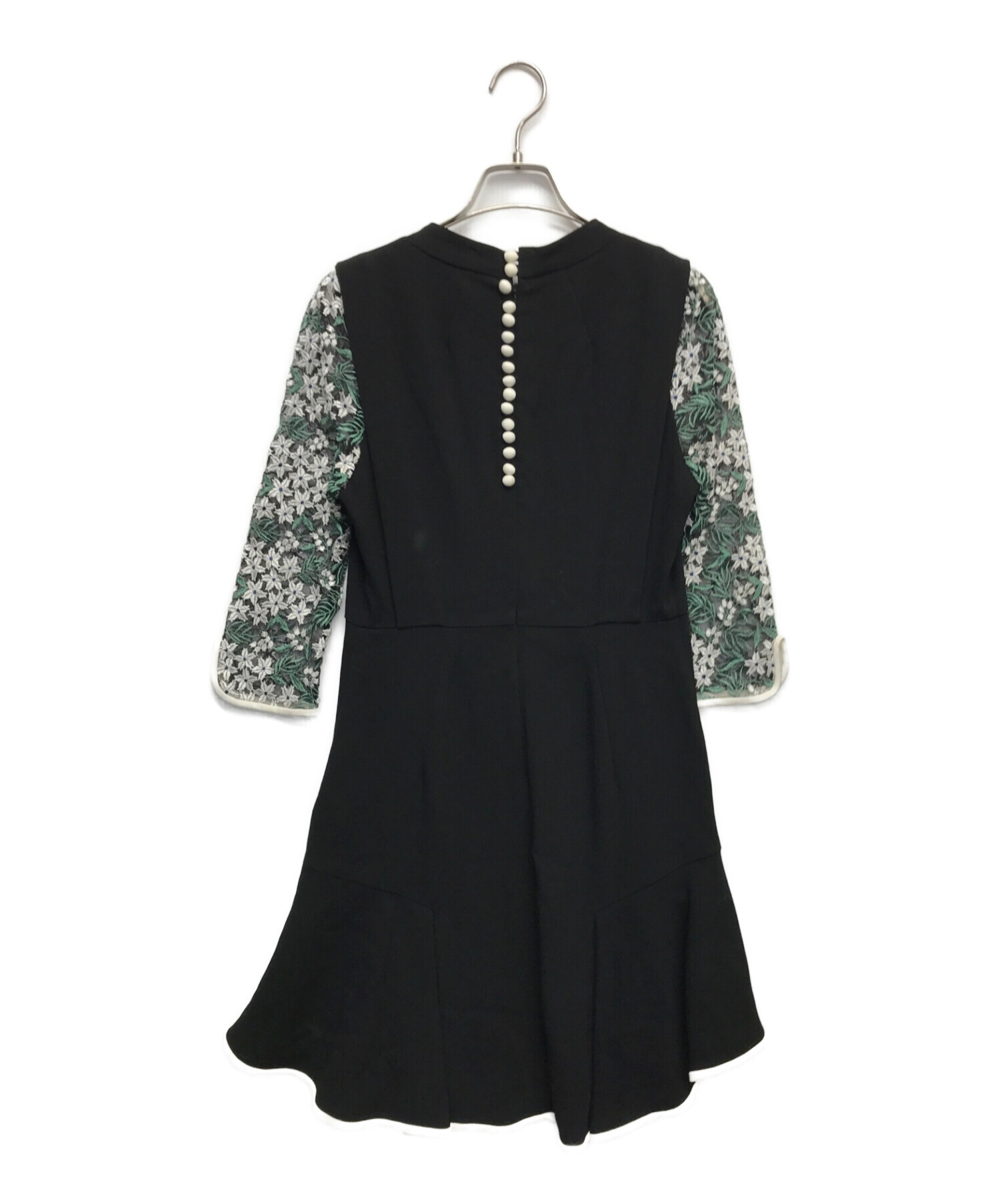 mame kurogouchi (マメクロゴウチ) Tulle Embroidered Sleeve Dress ブラック サイズ:2