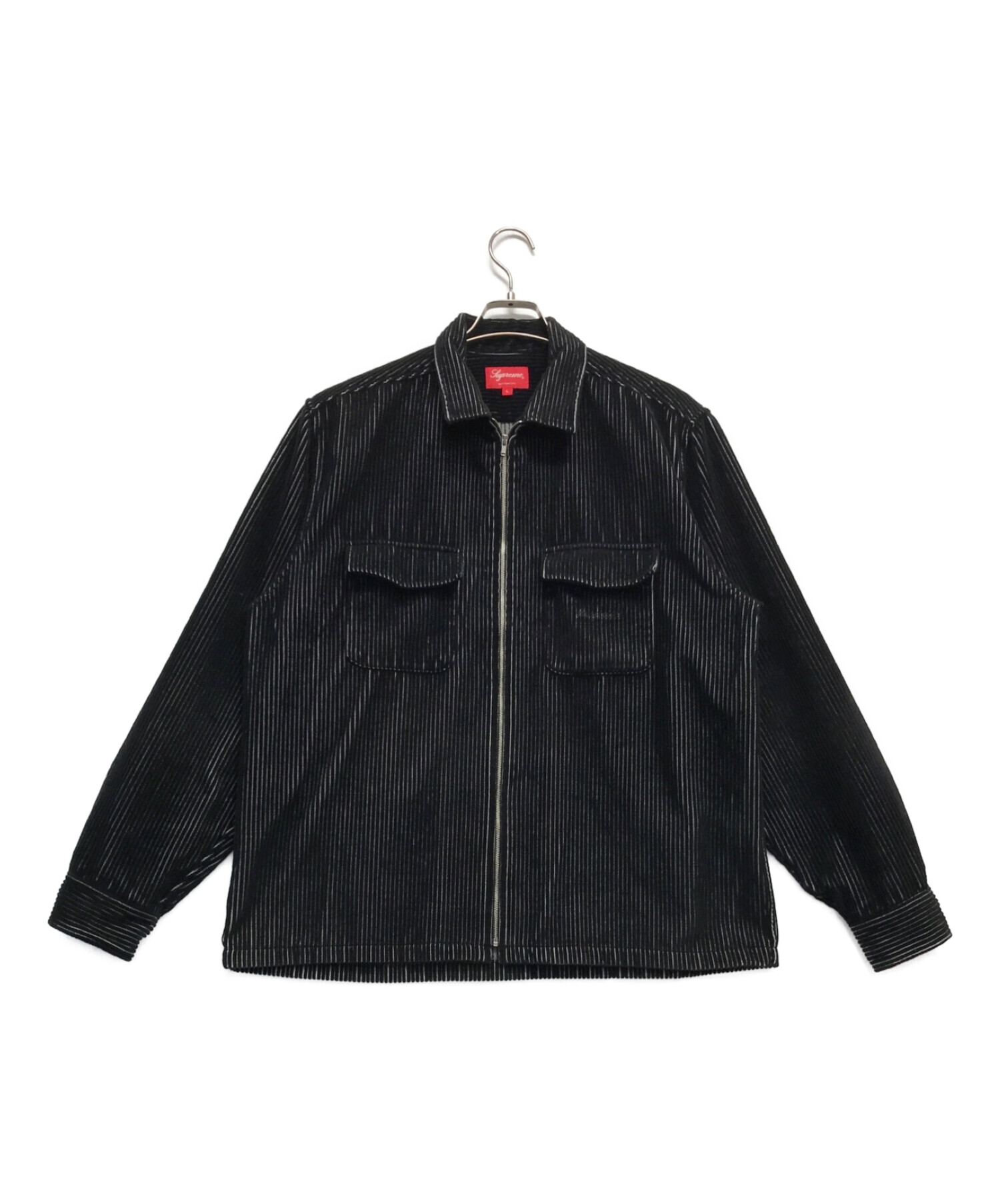 Supreme (シュプリーム) コーデュロイジップジャケット ブラック サイズ:L