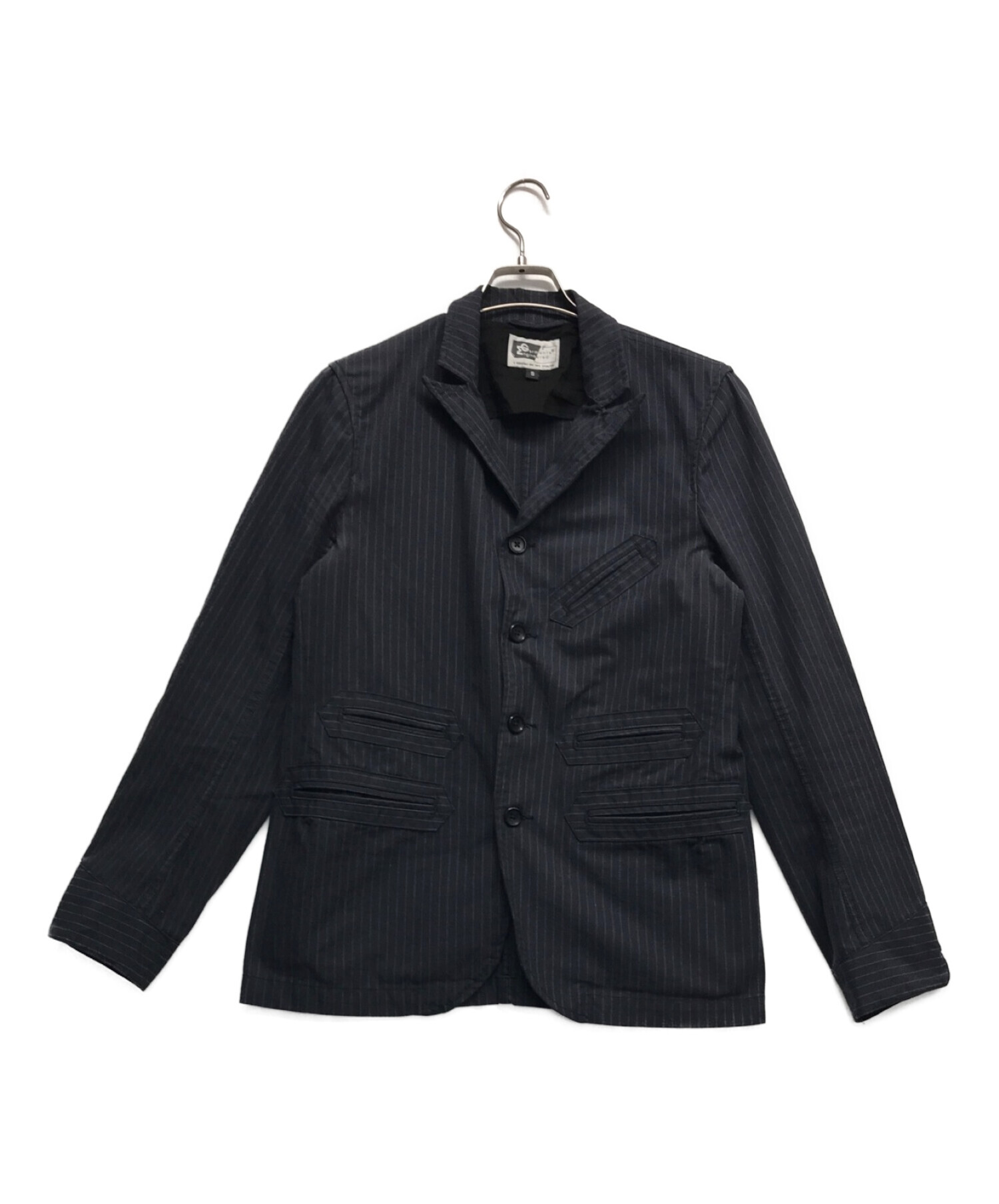 【美品】  Engineered Garments / エンジニアドガーメンツ | コットン 3B シングルブレスト ジャケット 袖裏ジャガード刺繍切替 | S | ブラック | メンズ