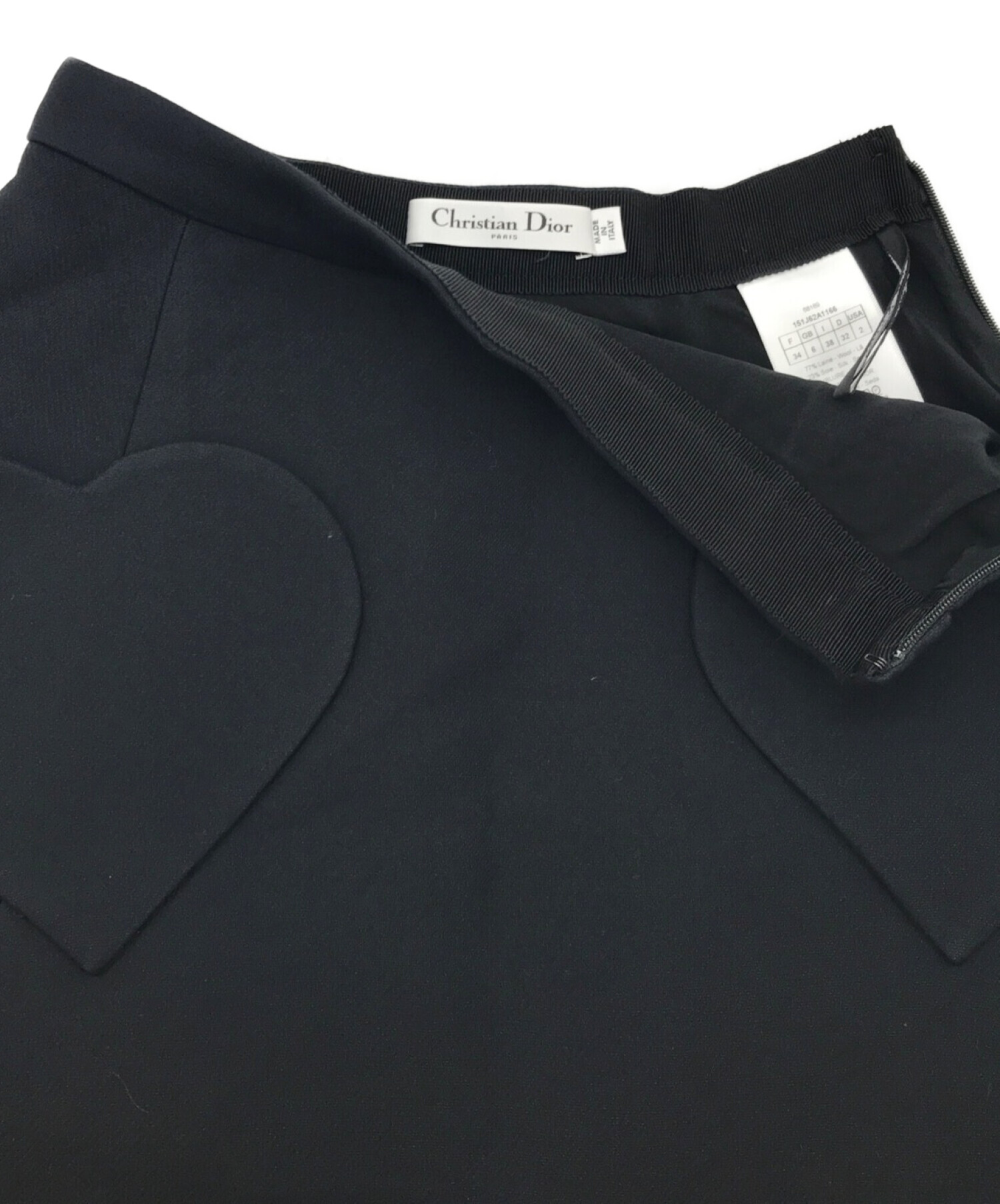 Christian Dior (クリスチャン ディオール) ハートポケットスカート ブラック サイズ:2