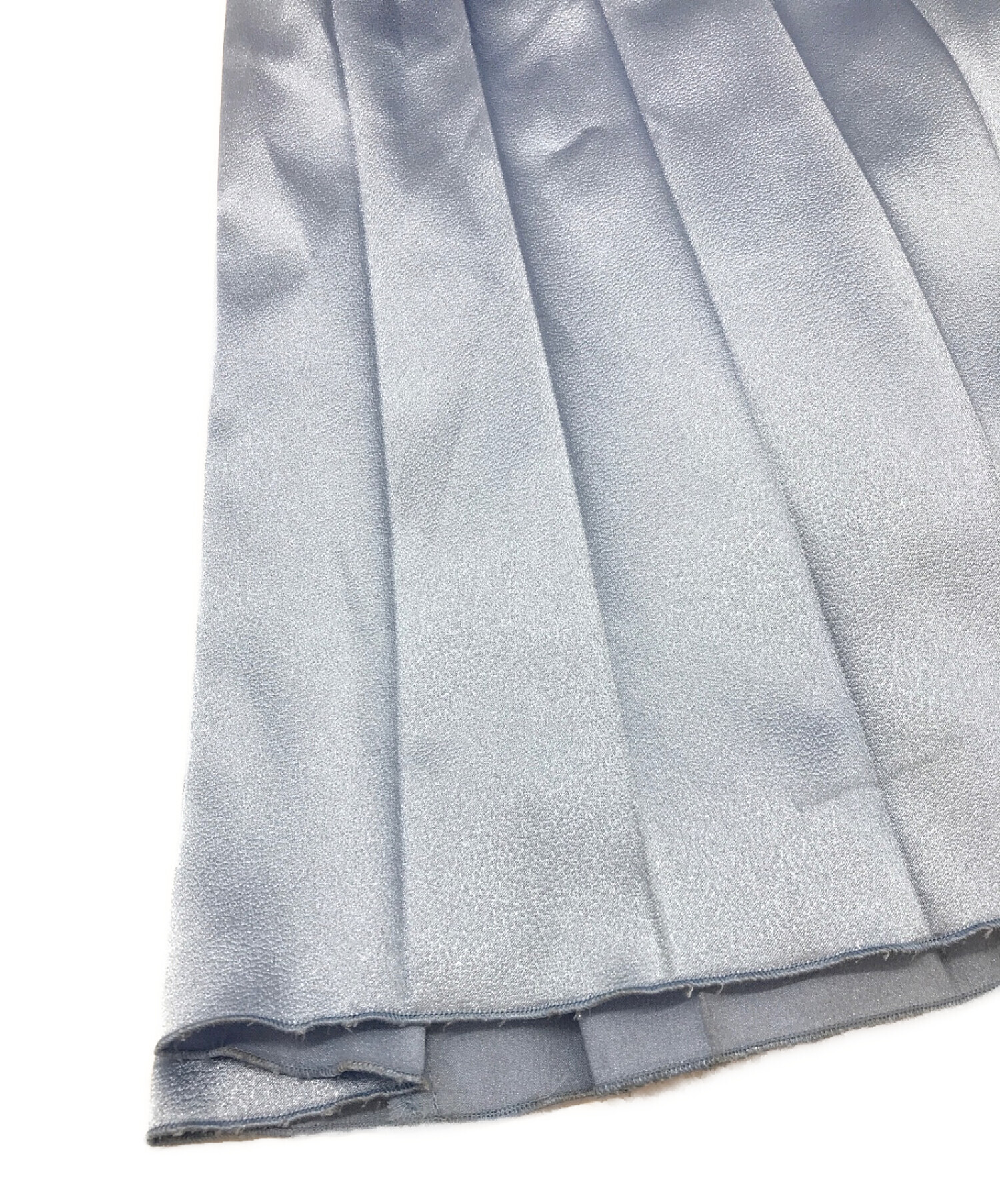MOGA (モガ) シャイニーサテン プリーツスカート ブルー サイズ:2