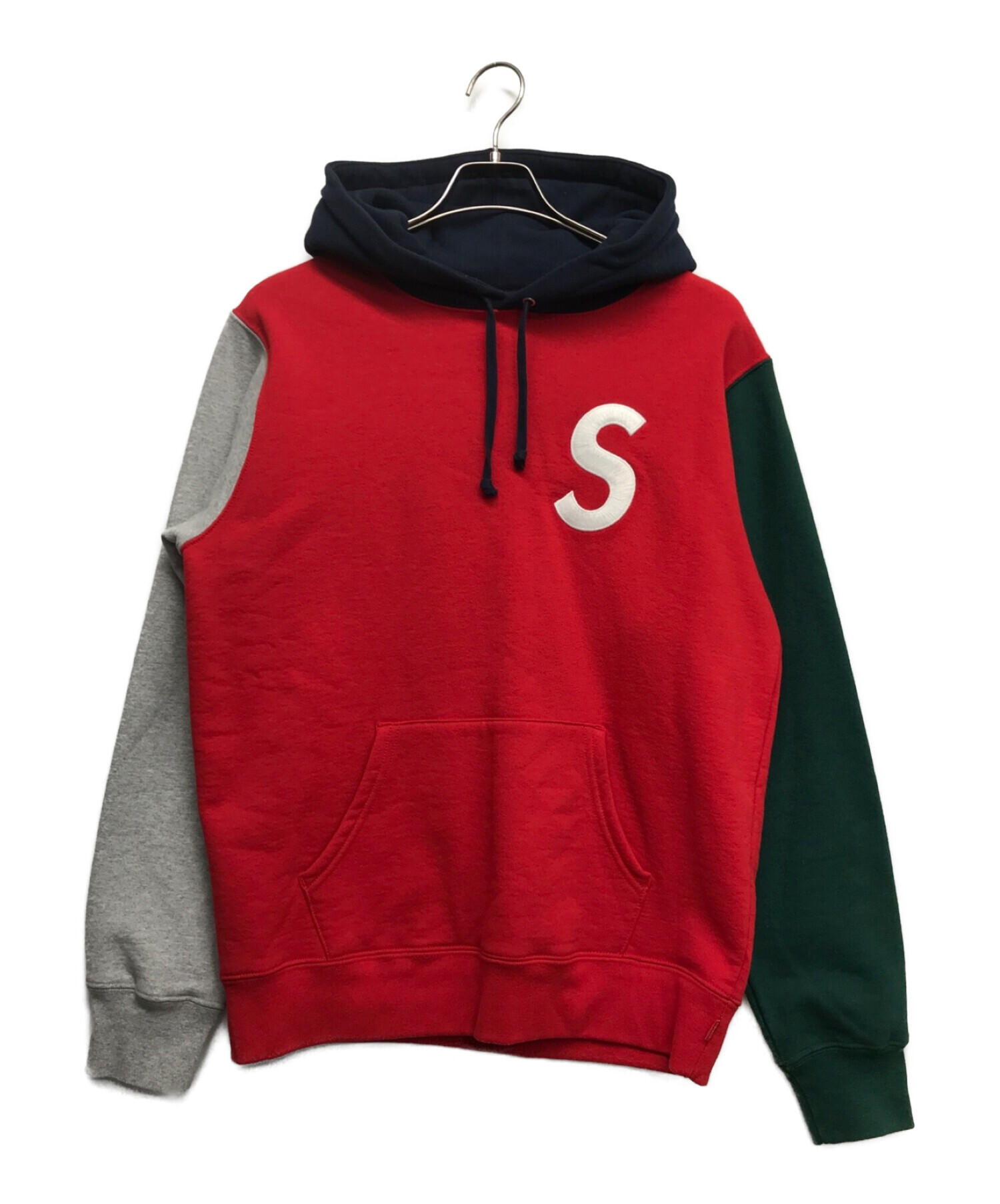 65センチ表記サイズSUPREME シュプリーム 19SS S Logo Colorblocked Hooded Sweatshirt Sロゴ カラーブロックド フーデッドスウェットシャツ パーカー ブラック