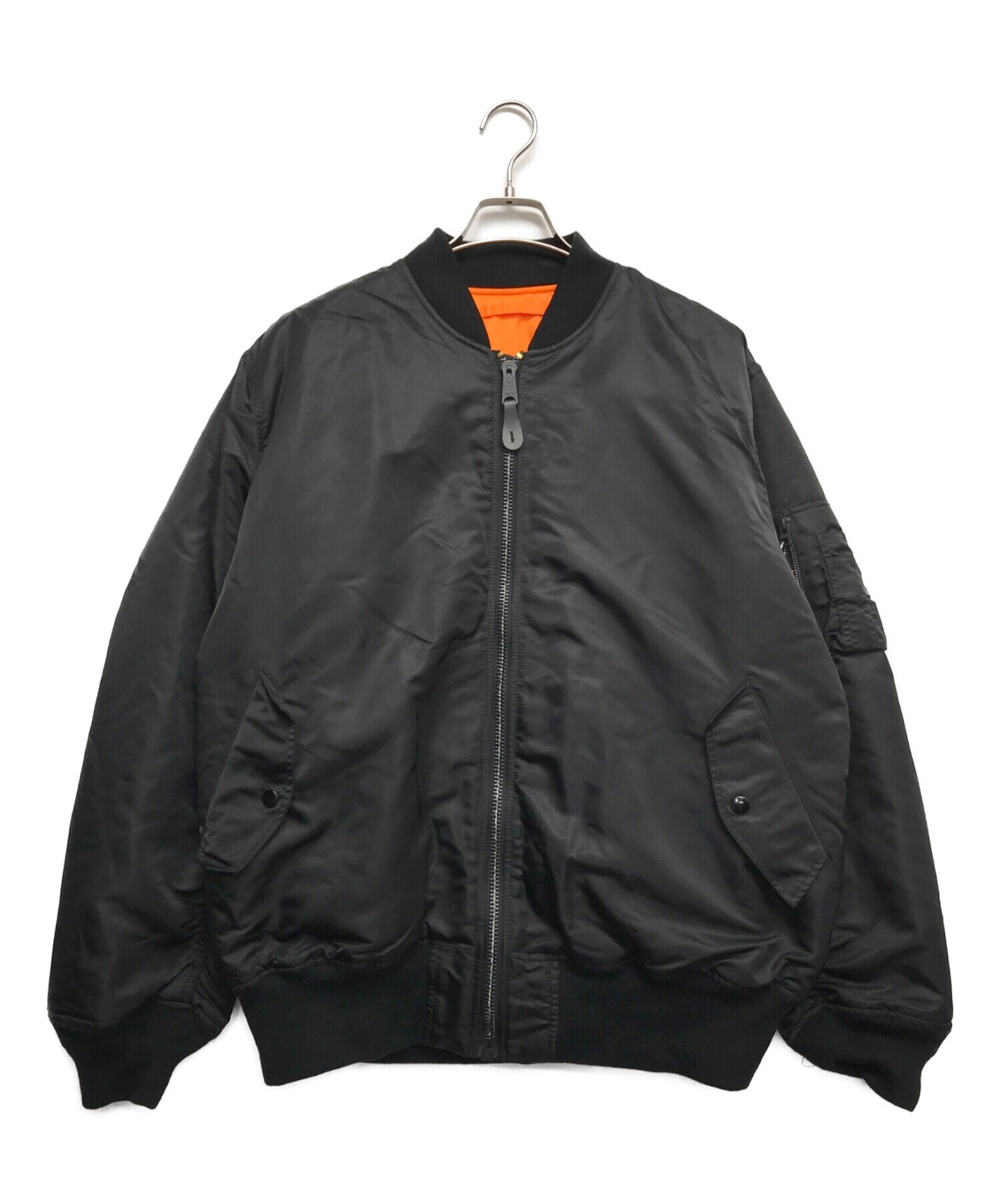 ALPHA INDUSTRIES (アルファインダストリーズ) MA-1ジャケット ブラック サイズ:XL
