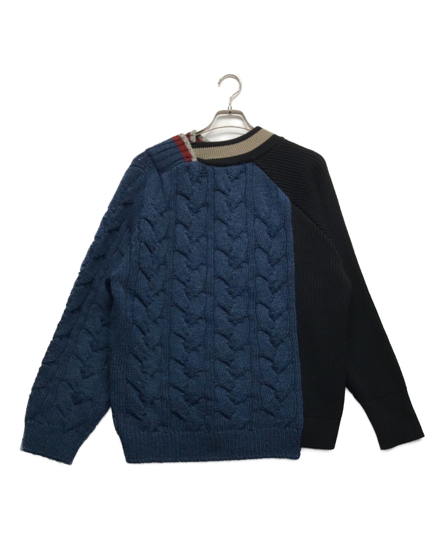 中古・古着通販】KOLOR (カラー) ビッグケーブルKNIT ネイビー サイズ