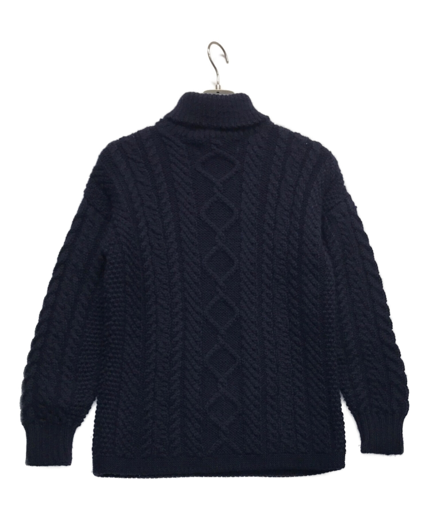 GUERNSEY WOOLLENS (ガンジーウーレンズ) ガーンジータートルネックニット ネイビー サイズ:36