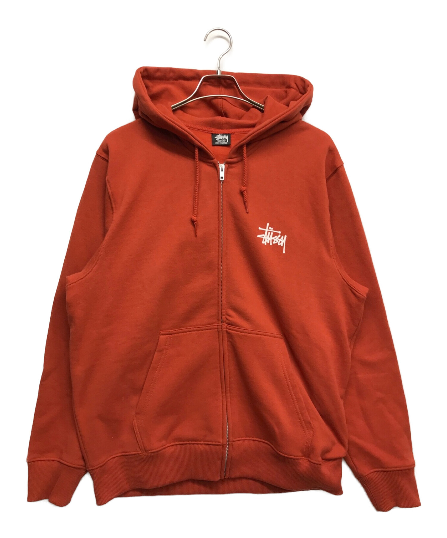 stussy (ステューシー) BASIC STUSSY ZIP HOODIE レッド サイズ:M