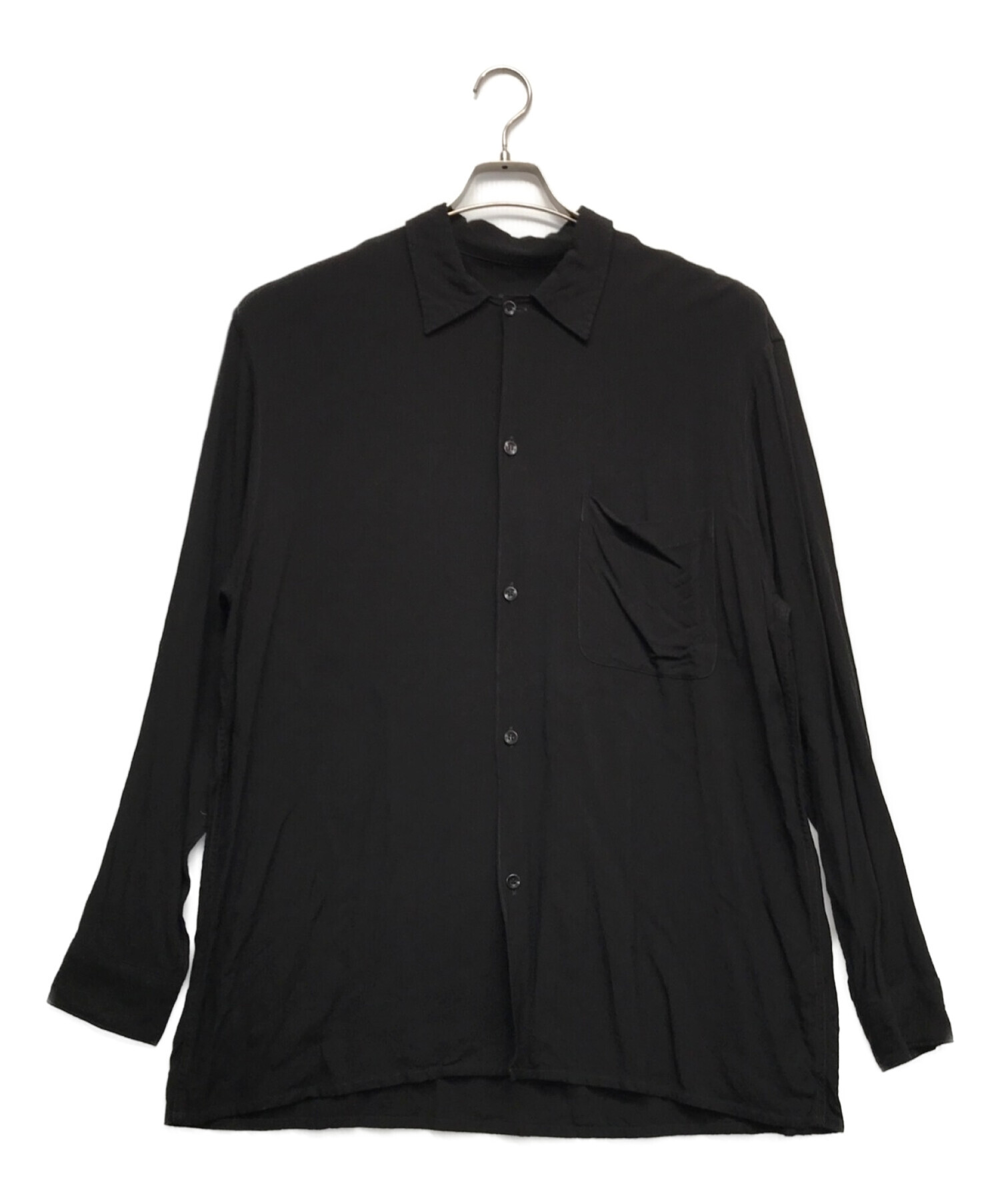 COMOLI (コモリ) レーヨンオープンカラーシャツ ブラック サイズ:2