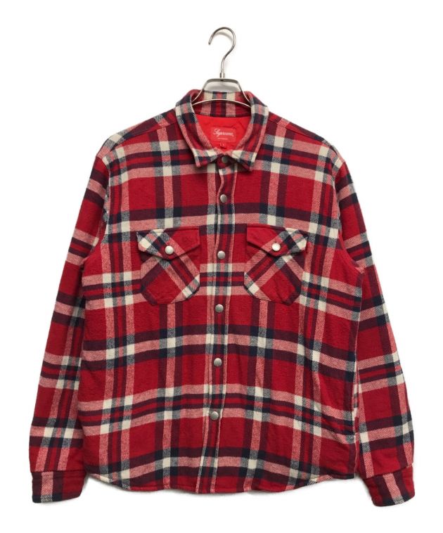 中古・古着通販】Supreme (シュプリーム) Quilted Flannel Shirt レッド サイズ:L｜ブランド・古着通販  トレファク公式【TREFAC FASHION】スマホサイト