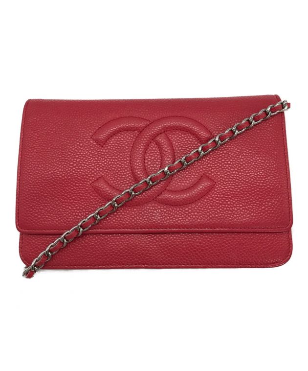 中古・古着通販】CHANEL (シャネル) チェーンウォレットショルダーバッグ レッド｜ブランド・古着通販 トレファク公式【TREFAC  FASHION】スマホサイト