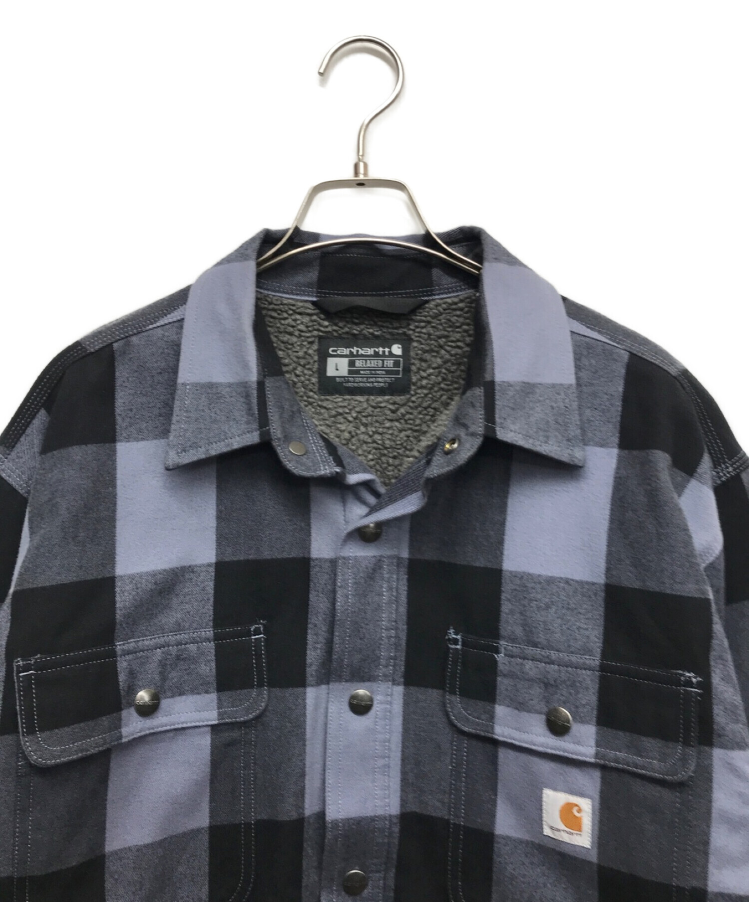 CarHartt (カーハート) チェックシャツジャケット グレー サイズ:L