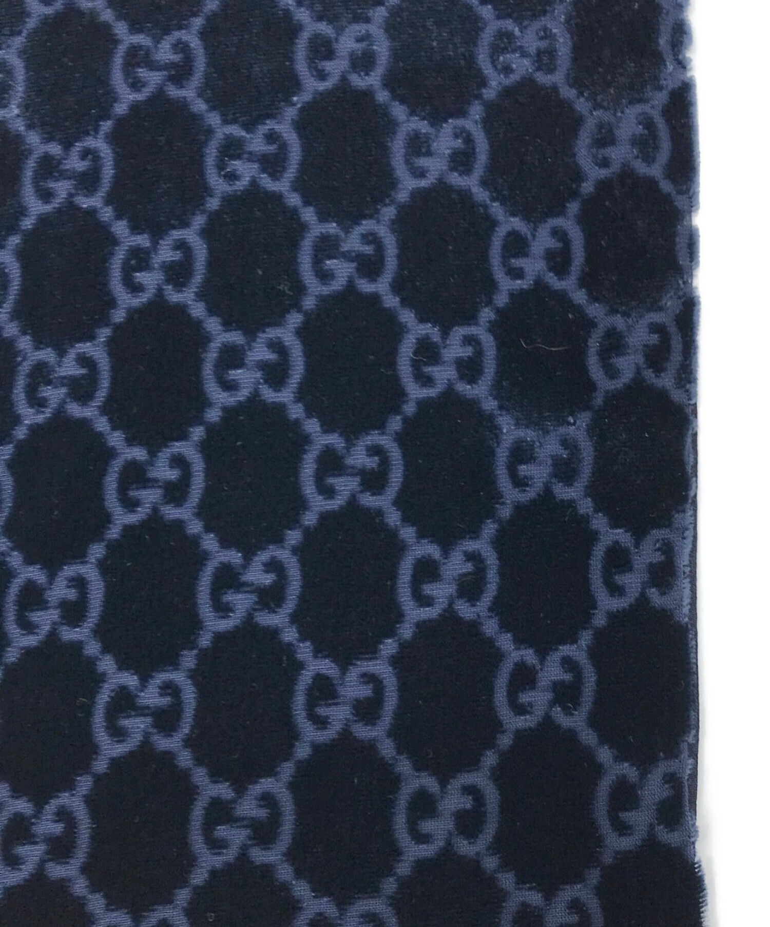 中古・古着通販】GUCCI (グッチ) ベロアタッチGGストール ネイビー