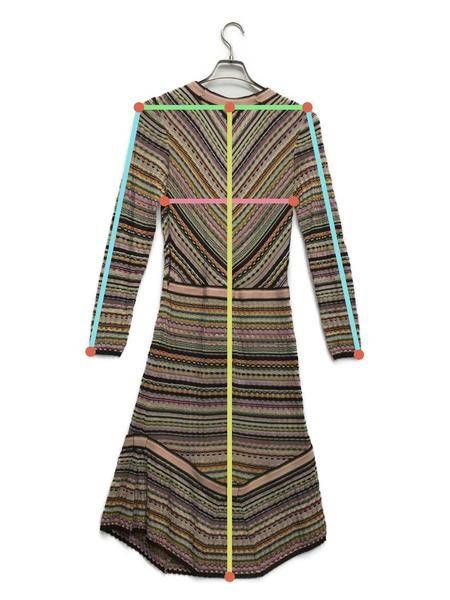 中古・古着通販】missoni (ミッソーニ) 総柄ニットワンピース マルチ