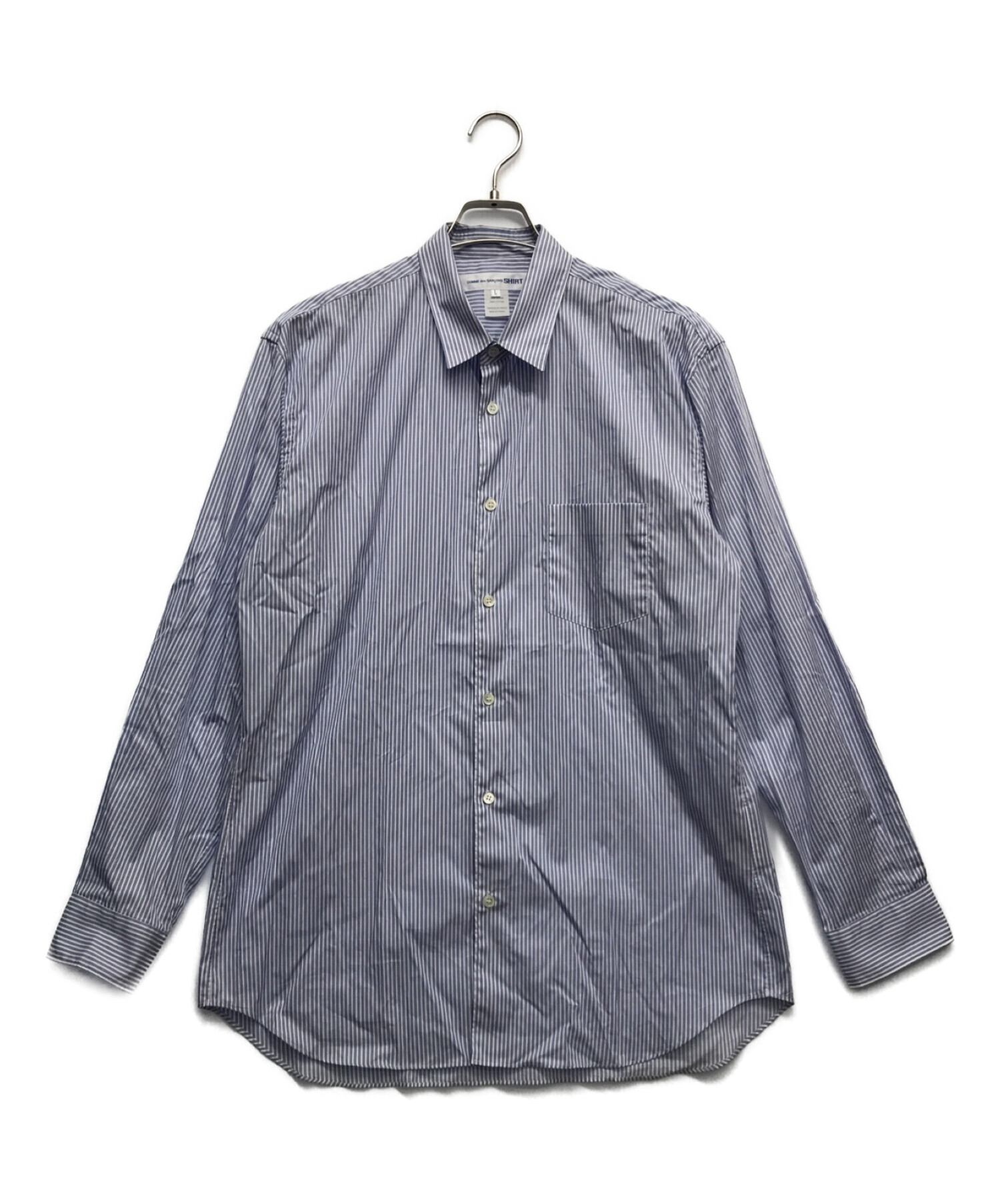 COMME des GARCONS SHIRT (コムデギャルソンシャツ) FOREVER NARROW CLASSIC FIT SHIRT  ブルー×ホワイト サイズ:L