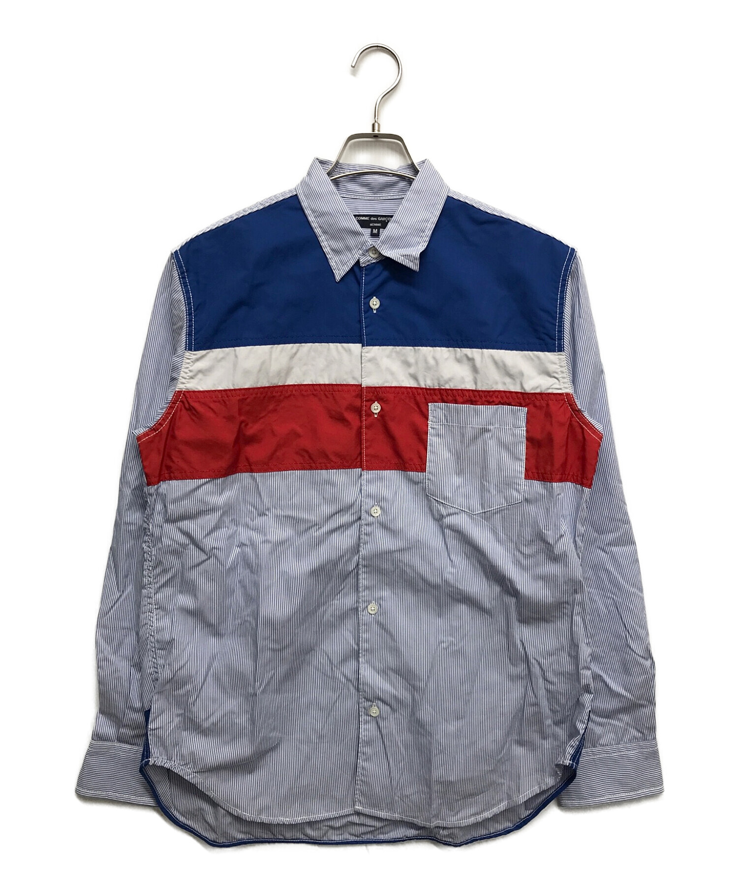 Tシャツ/カットソー(七分/長袖)COMME des GARCONS HOMME / コムデギャルソンオム | 90s 銀タグ ストライプ オーバーサイズ シャツ | ホワイト / ブルー | メンズ