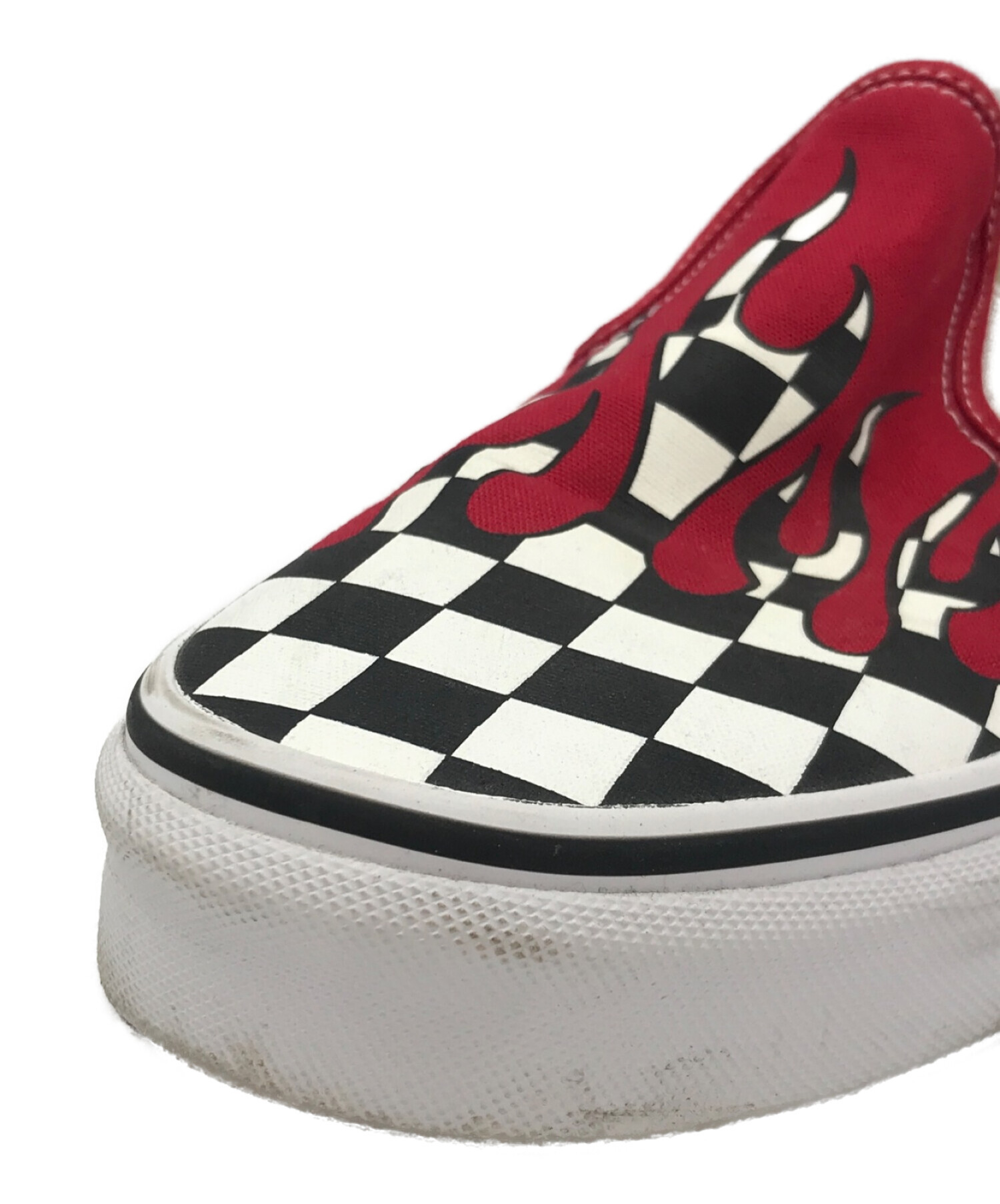 VANS (バンズ) フレイムチェッカースリッポン レッド サイズ:US9.0/UK8.0/EUR42.0