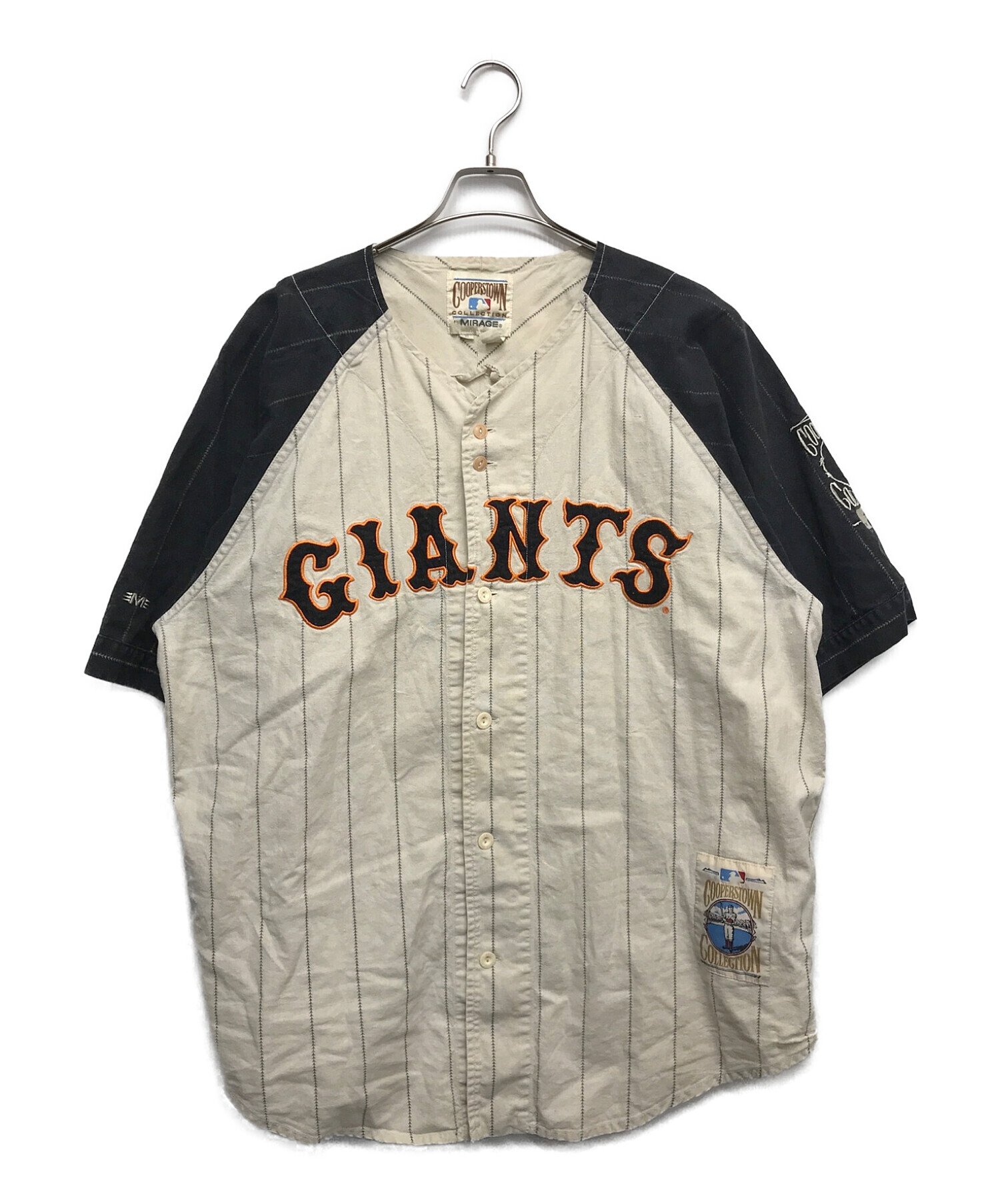 Cooperstown (クーパーズタウン) 90ｓヴィンテージベースボールシャツ アイボリー サイズ:XL