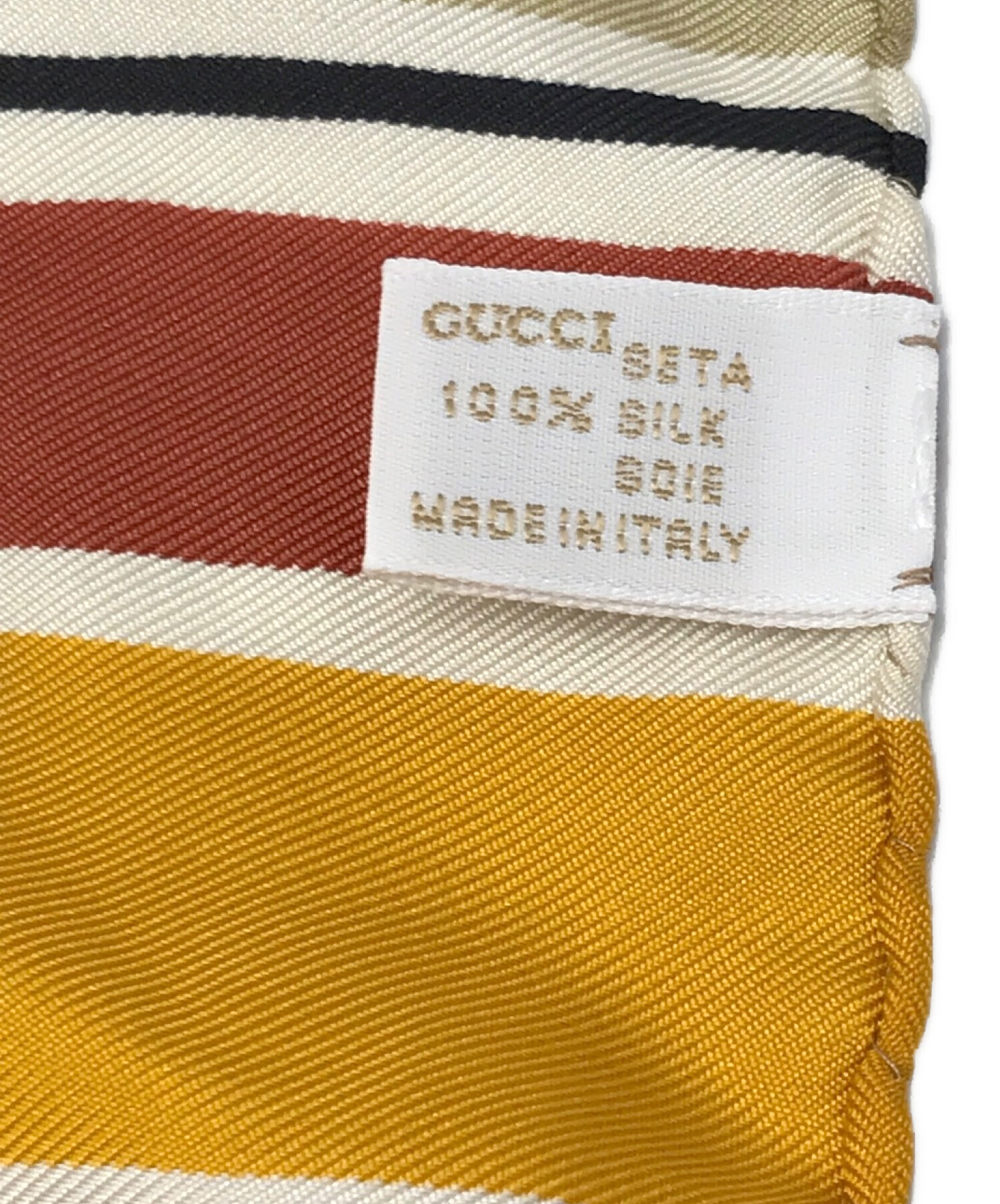 中古・古着通販】GUCCI (グッチ) フルーツ柄シルクスカーフ オレンジ