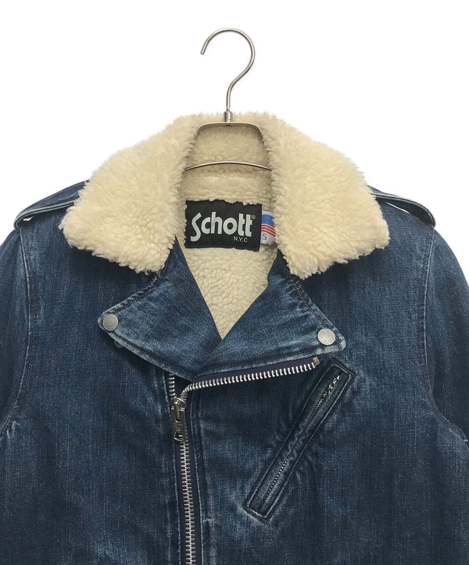 中古・古着通販】Schott (ショット) ボアデニムダブルライダース