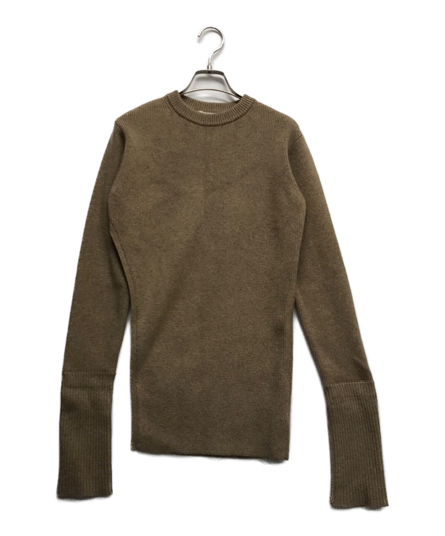 最終値下げclane SLANT CUT KNIT TOPSベージュ1新品未使用です