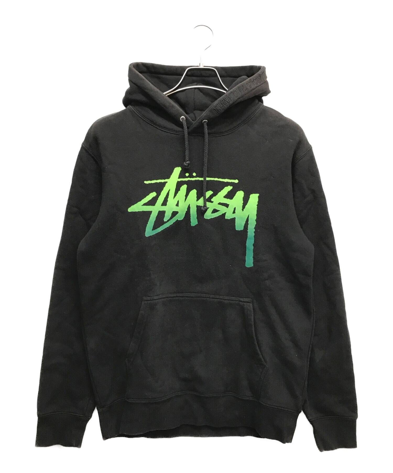 中古・古着通販】stussy (ステューシー) ロゴパーカー ブラック サイズ