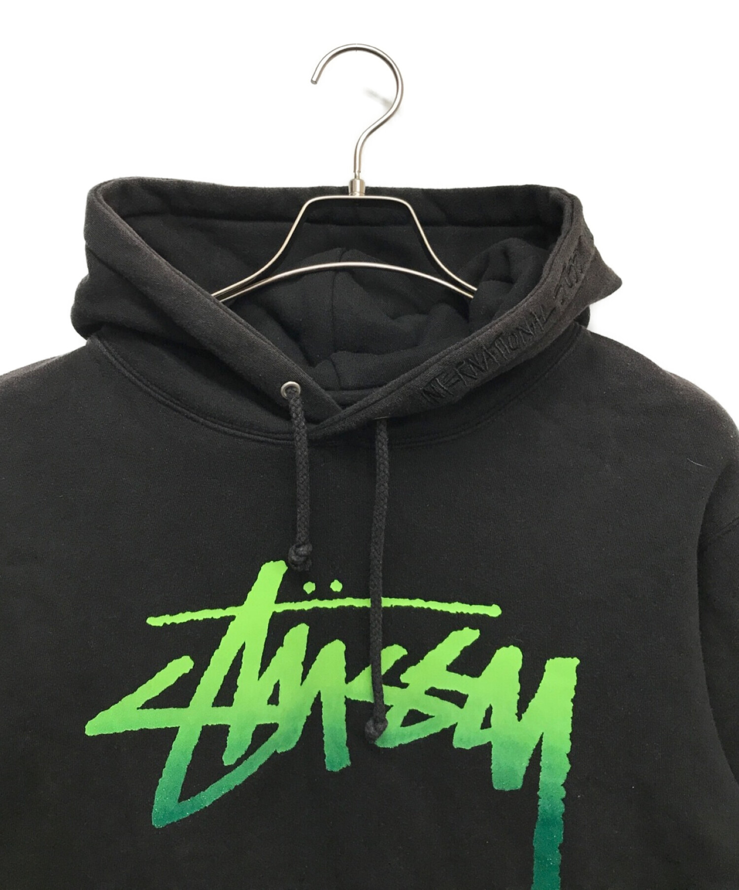 中古・古着通販】stussy (ステューシー) ロゴパーカー ブラック サイズ