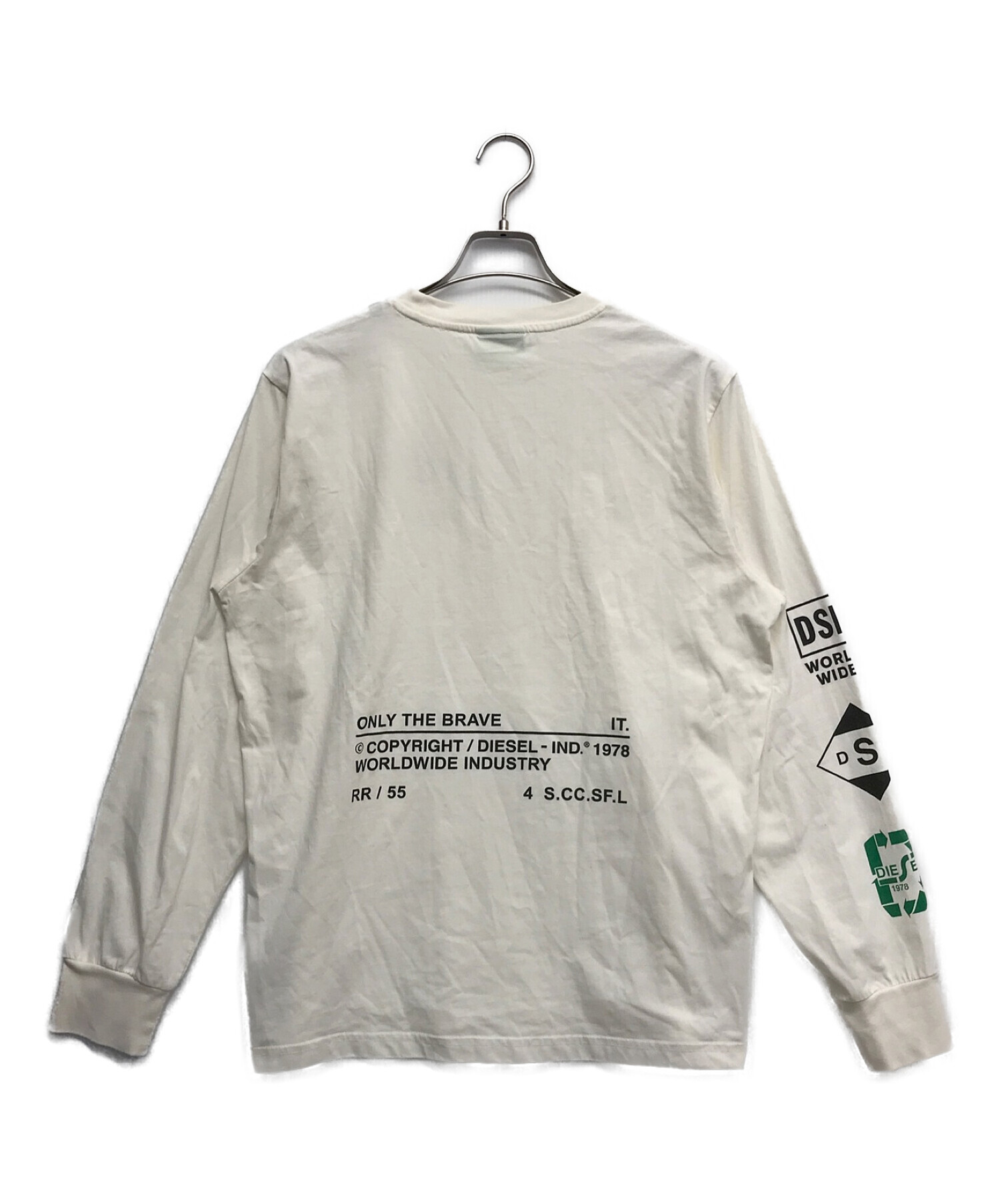 中古・古着通販】DIESEL (ディーゼル) 長袖Tシャツ ホワイト サイズ:L