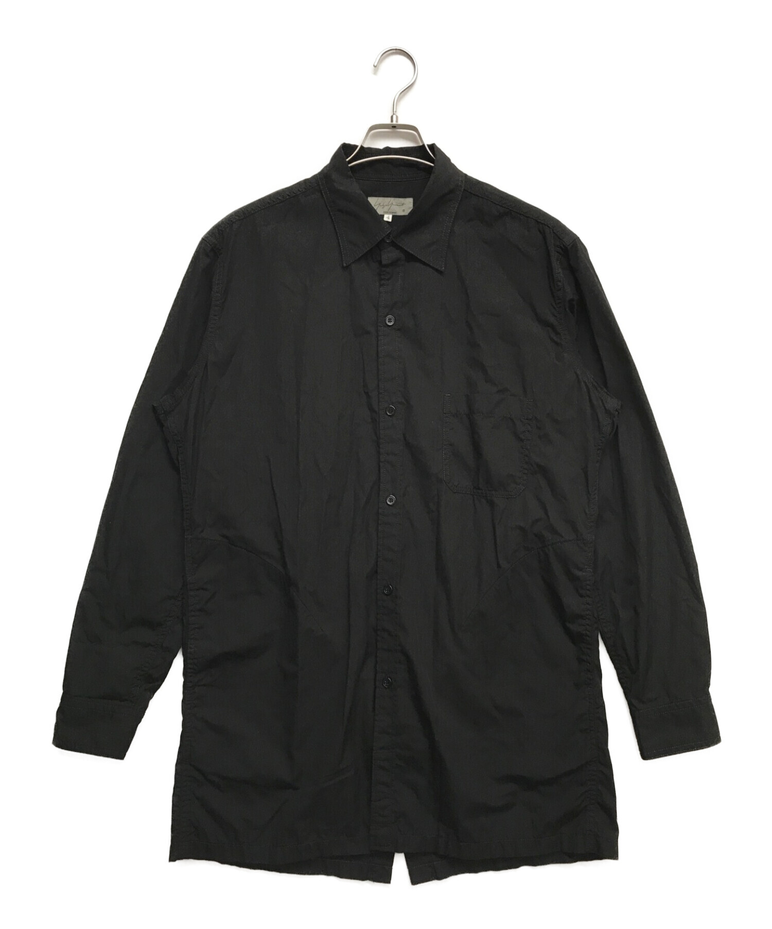 Yohji Yamamoto pour homme (ヨウジヤマモト プールオム) Back Open Chain Stitch Sew Shirt  ブラック サイズ:4