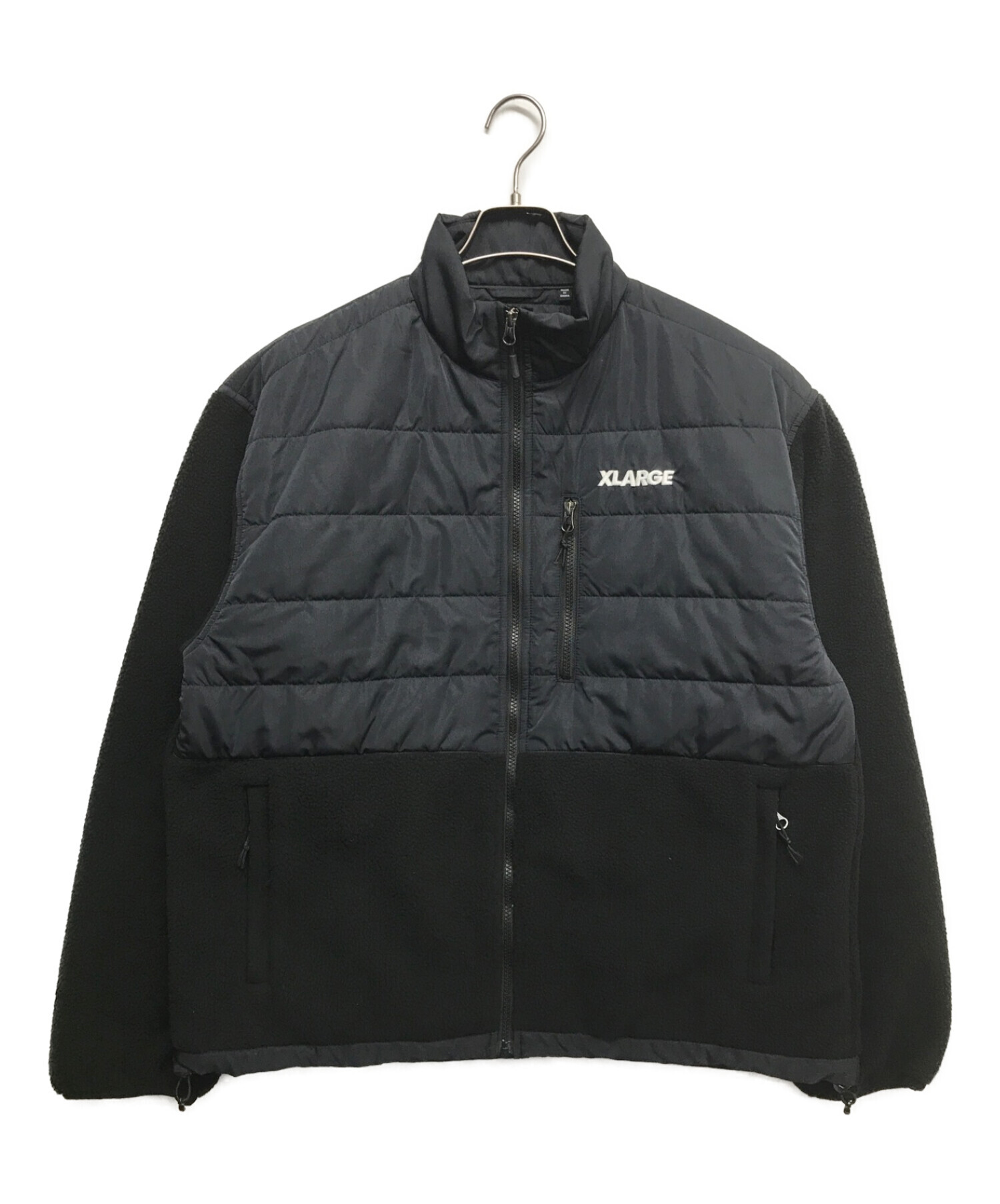 X-LARGE (エクストララージ) PANELED FLEECE JACKET ブラック サイズ:L