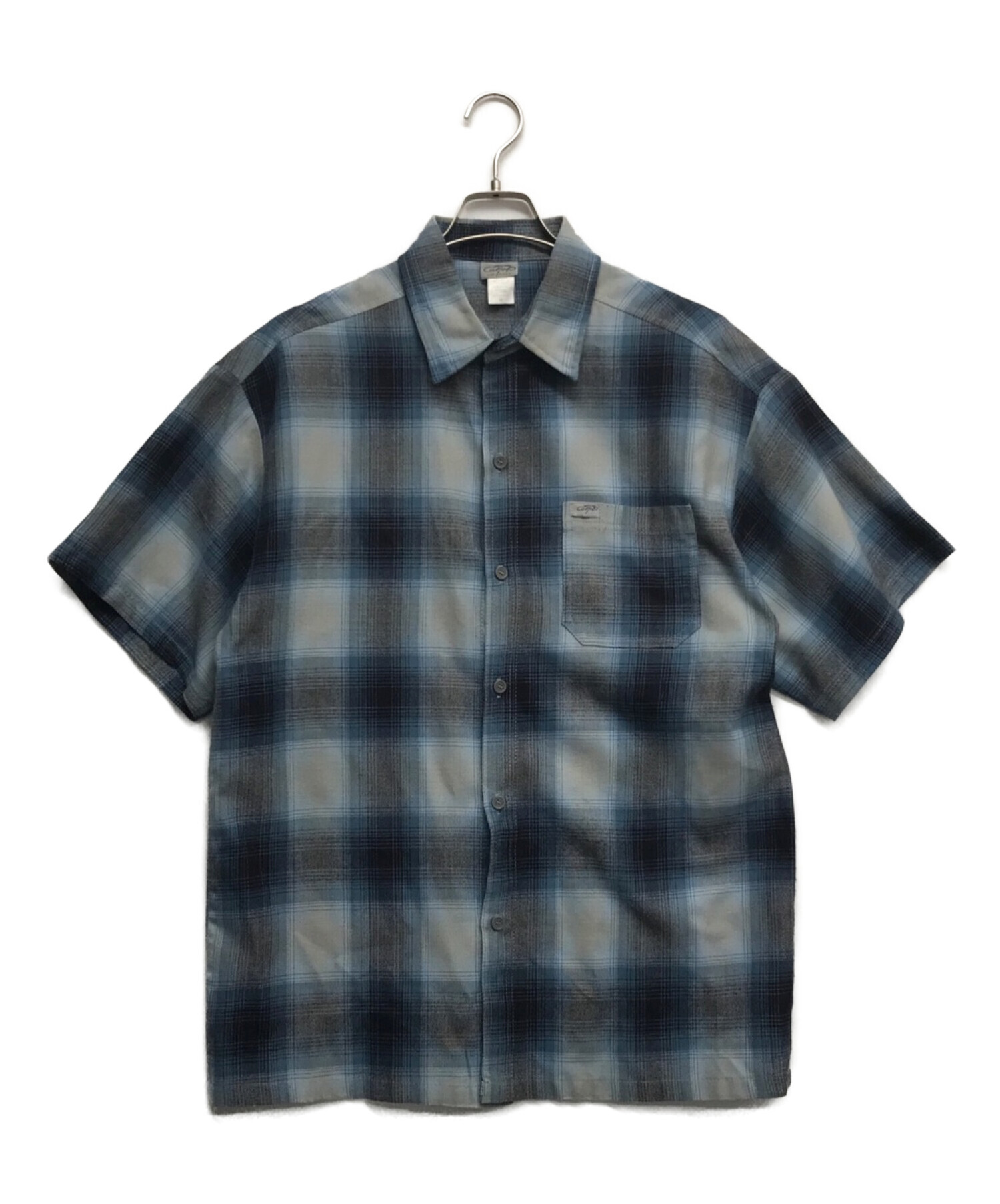 CalTop (キャルトップ) 半袖オンブレチェックシャツ ネイビー サイズ:M