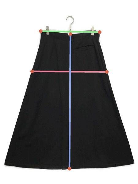 【中古・古着通販】Y's (ワイズ) ロングスカート ブラック サイズ 