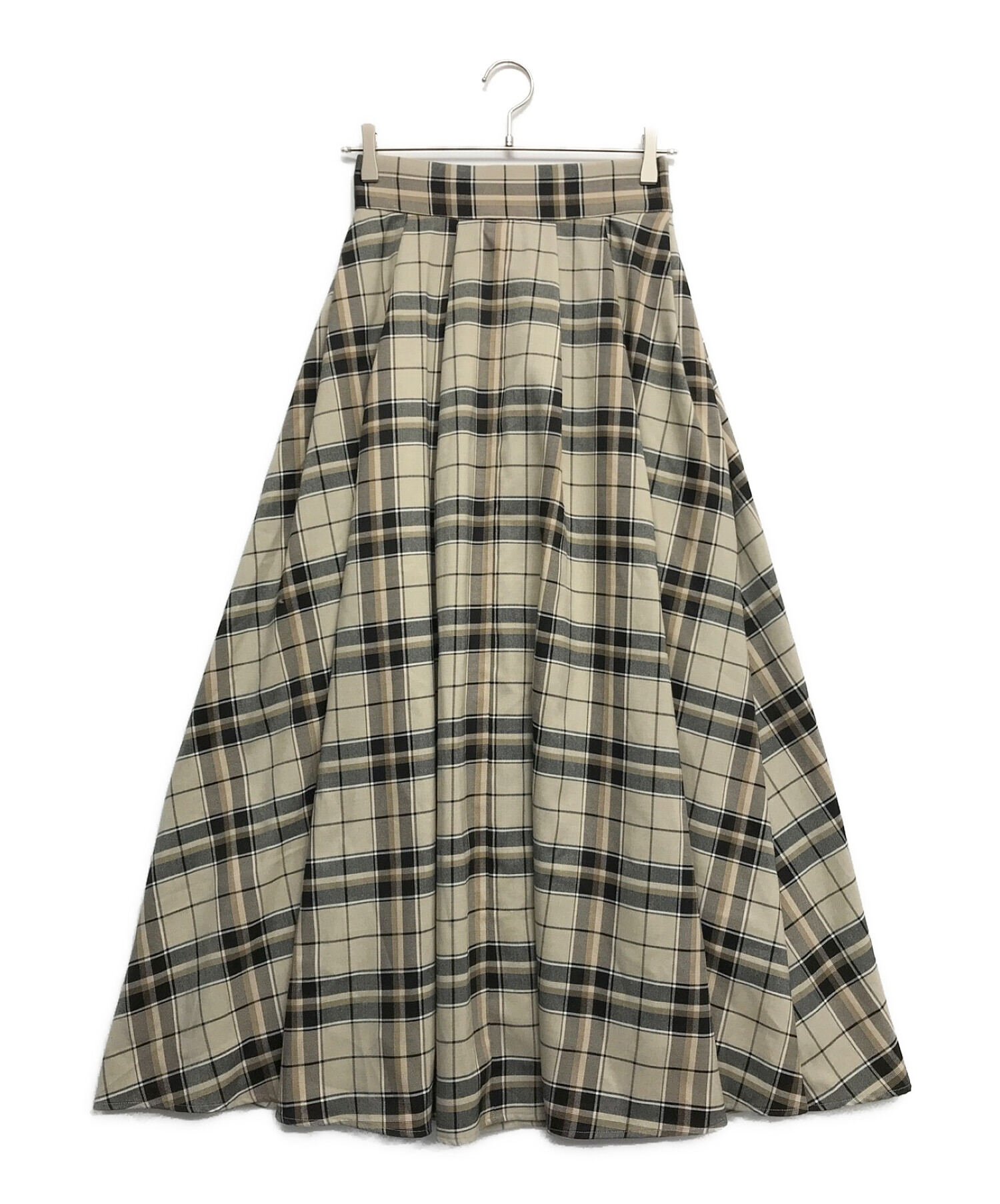 最も ハイウエストボリュームスカート nairo XS チェック スカート 