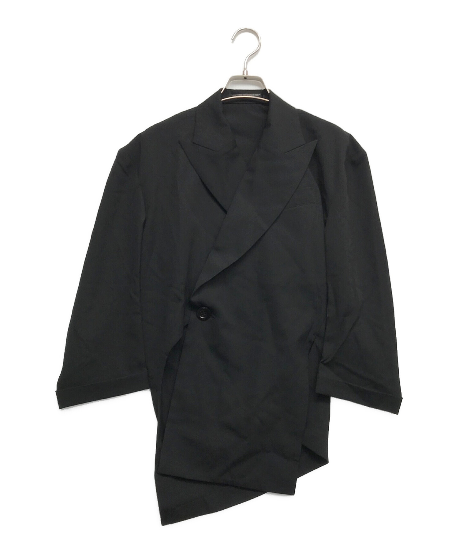 YOHJI YAMAMOTO (ヨウジヤマモト) アシンメトリーデザインジャケット ブラック サイズ:1