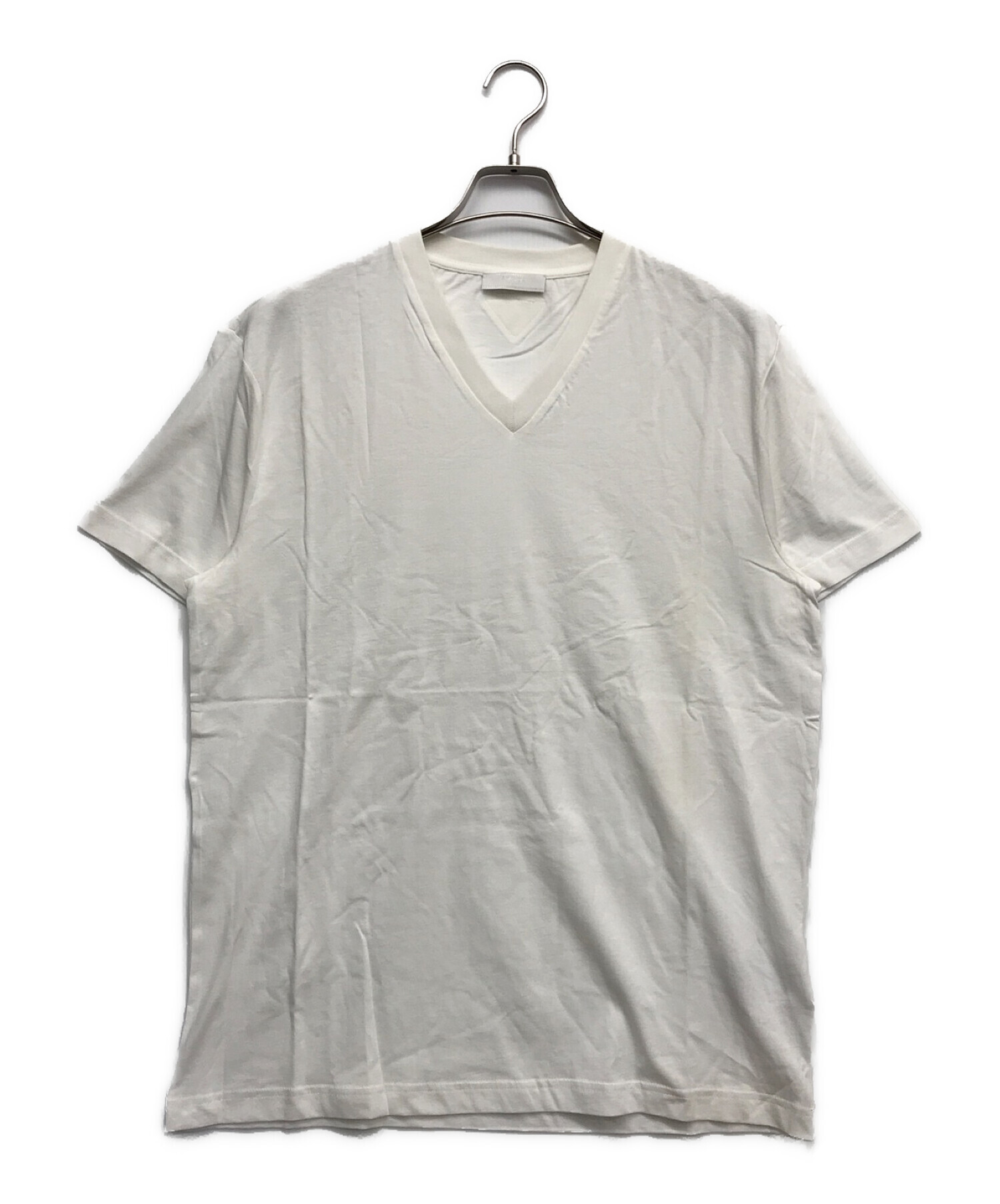 中古・古着通販】PRADA (プラダ) VネックTシャツ ホワイト サイズ:XL 