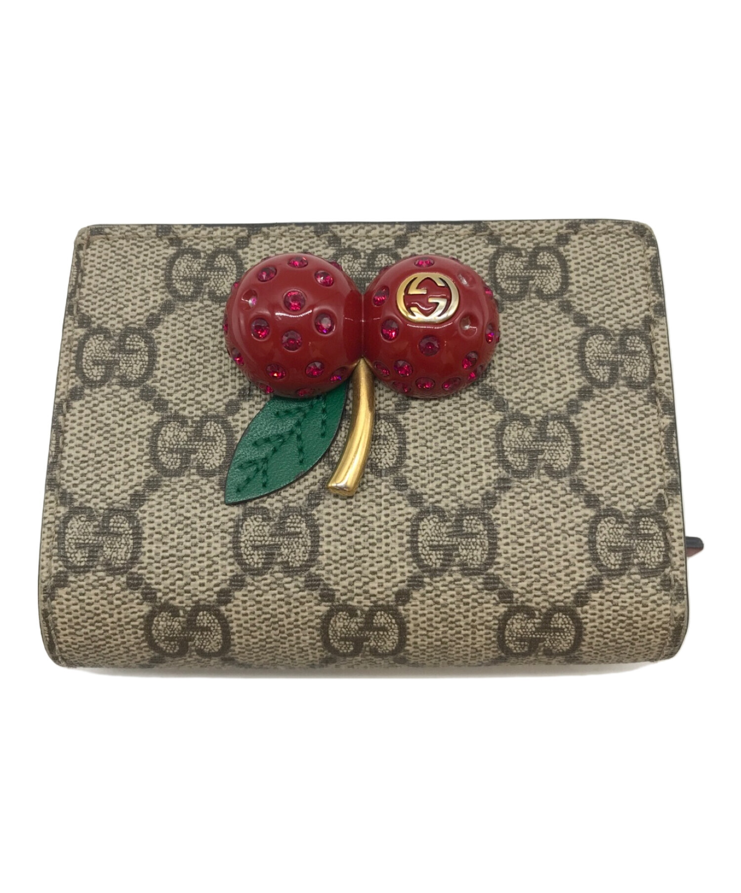 中古・古着通販】GUCCI (グッチ) チェリーコンパクトウォレット ベージュ｜ブランド・古着通販 トレファク公式【TREFAC  FASHION】スマホサイト