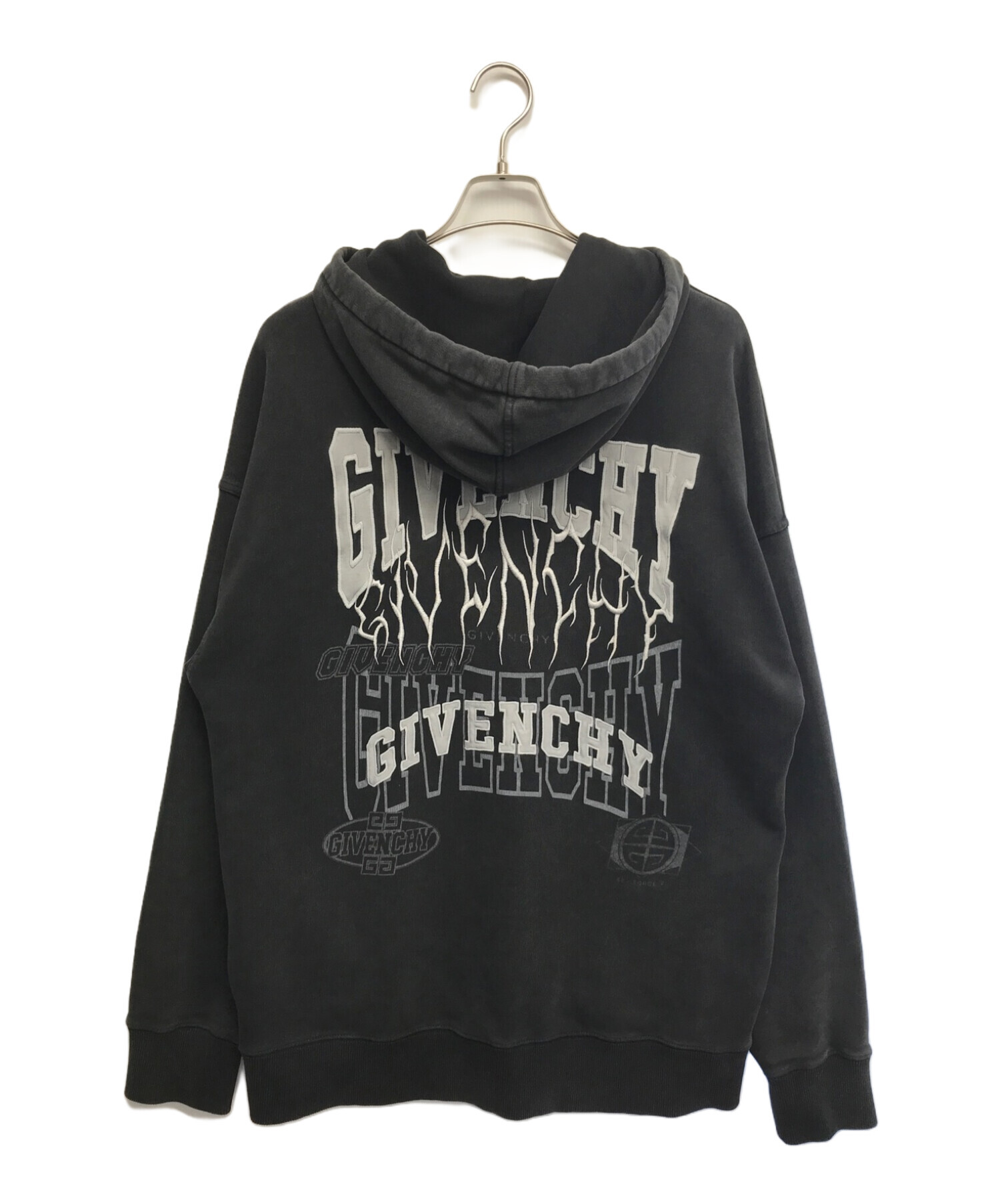 中古・古着通販】GIVENCHY (ジバンシィ) オーバーラップエフェクトロゴ エンブロイダリー ドロー ストリング フーディ グレー  サイズ:L｜ブランド・古着通販 トレファク公式【TREFAC FASHION】スマホサイト