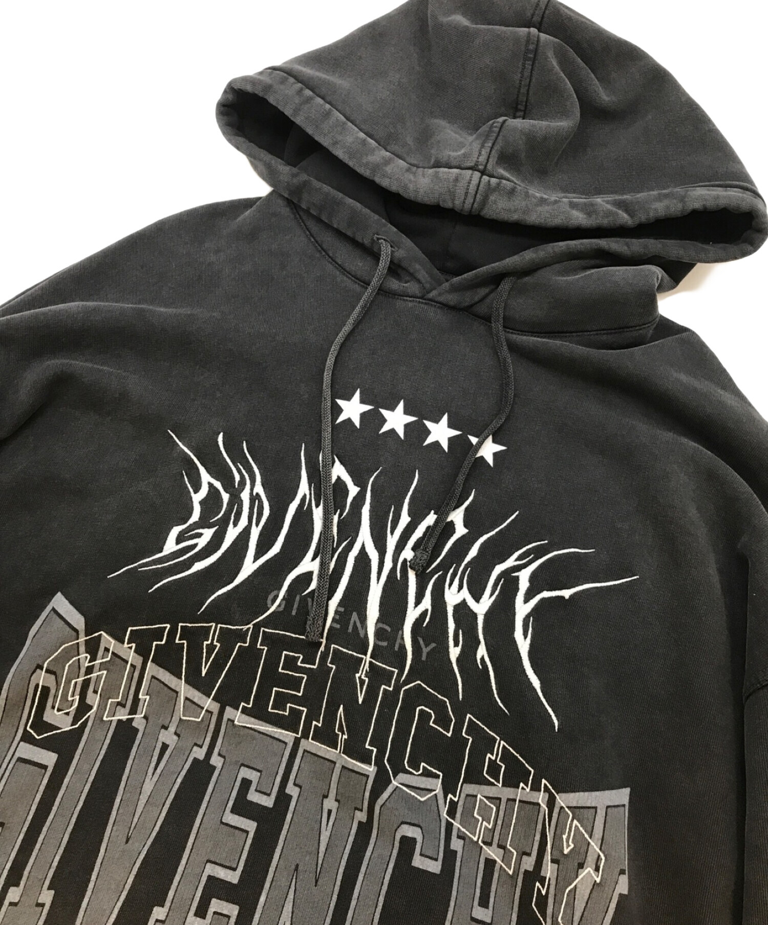 中古・古着通販】GIVENCHY (ジバンシィ) オーバーラップエフェクトロゴ エンブロイダリー ドロー ストリング フーディ グレー  サイズ:L｜ブランド・古着通販 トレファク公式【TREFAC FASHION】スマホサイト