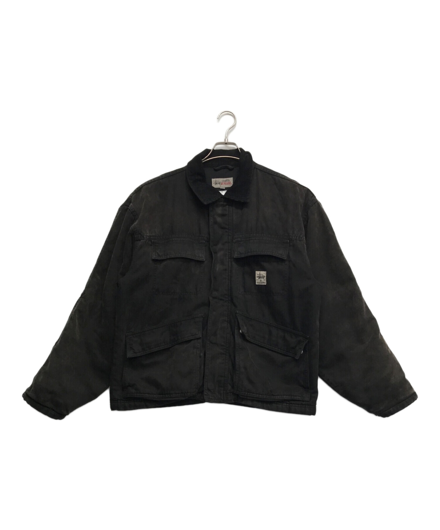 中古・古着通販】stussy (ステューシー) Washed Canvas Shop JACKET ブラック サイズ:M｜ブランド・古着通販  トレファク公式【TREFAC FASHION】スマホサイト