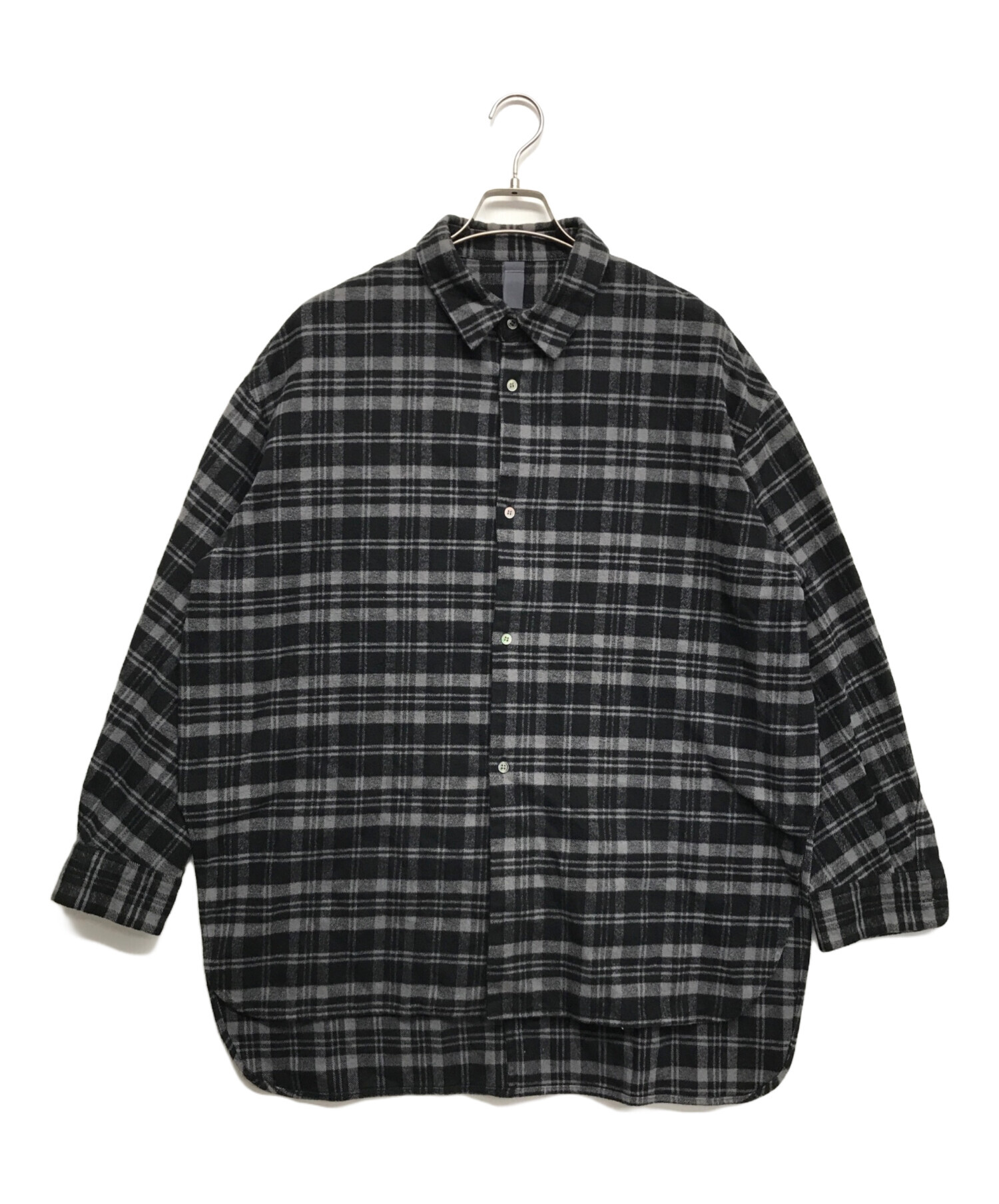 SHINYA KOZUKA (シンヤコズカ) CLASSIC SHIRT　チェックシャツ グレー サイズ:MEDIUM