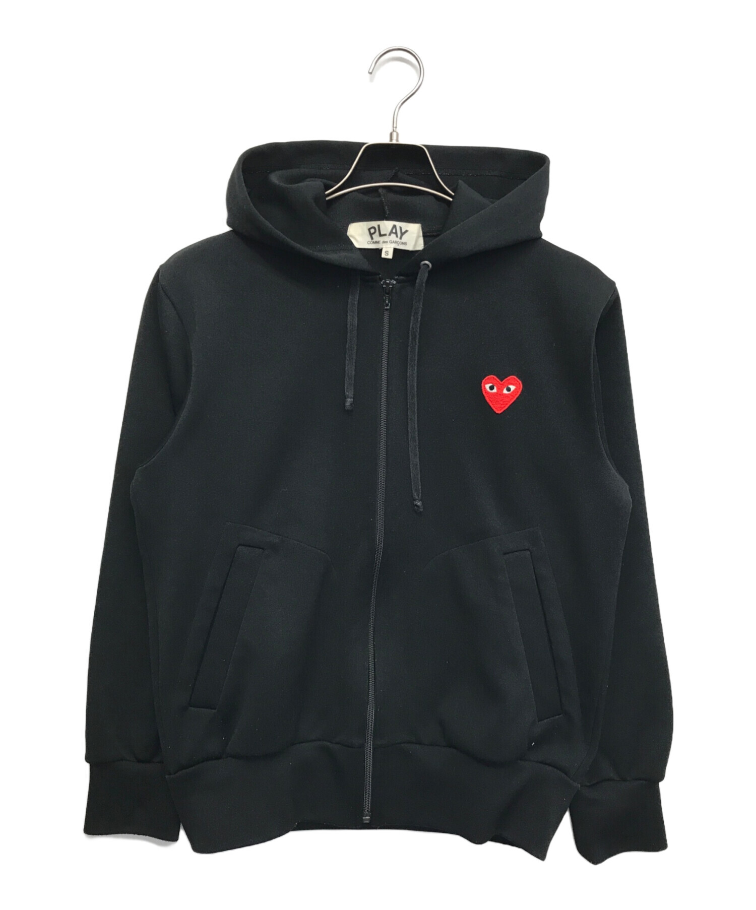 中古・古着通販】PLAY COMME des GARCONS (プレイ コムデギャルソン) ジップパーカー ブラック サイズ:S｜ブランド・古着通販  トレファク公式【TREFAC FASHION】スマホサイト