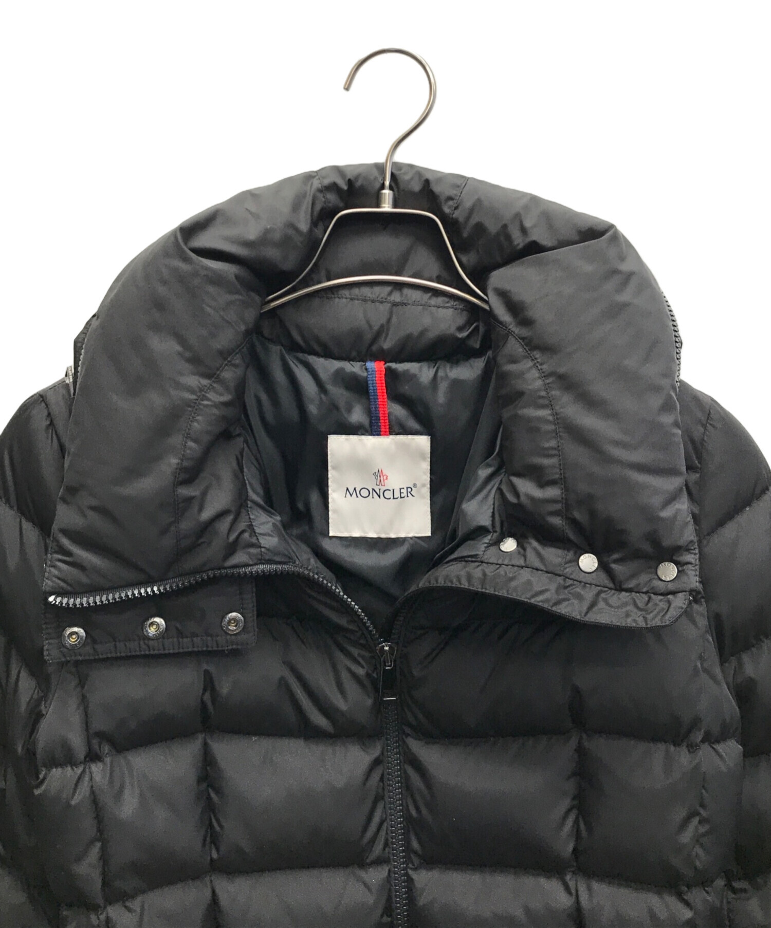 MONCLER (モンクレール) フラメッテ フード付き ロングダウンコート ブラック サイズ:1