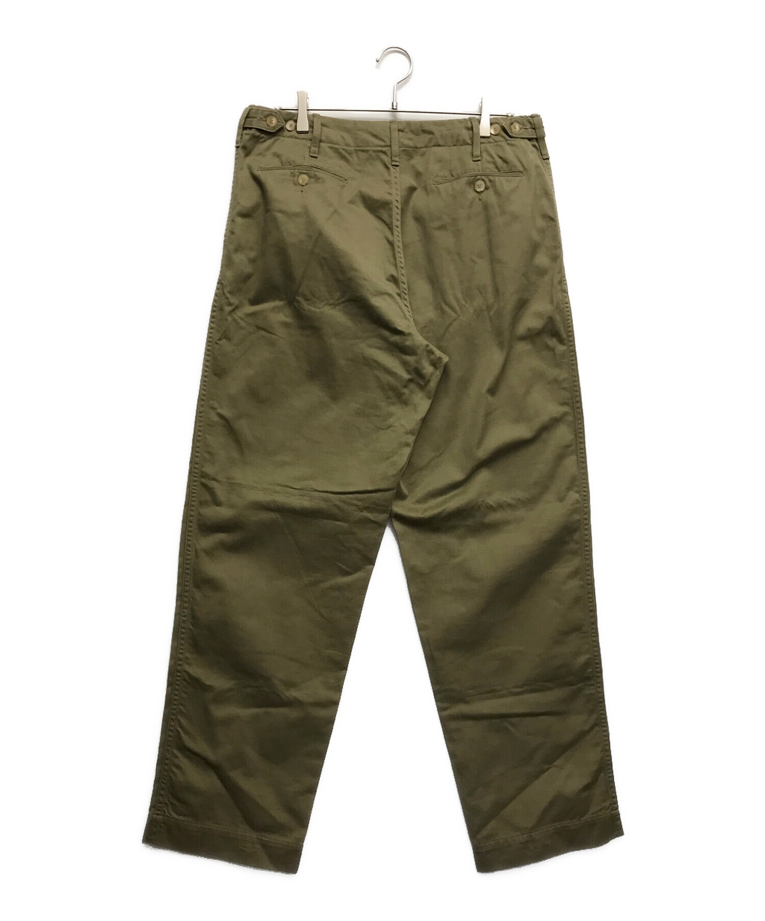 AURALEE (オーラリー) WASHED FINX BUGGY SATIN WIDE PANTS カーキ サイズ:5 未使用品